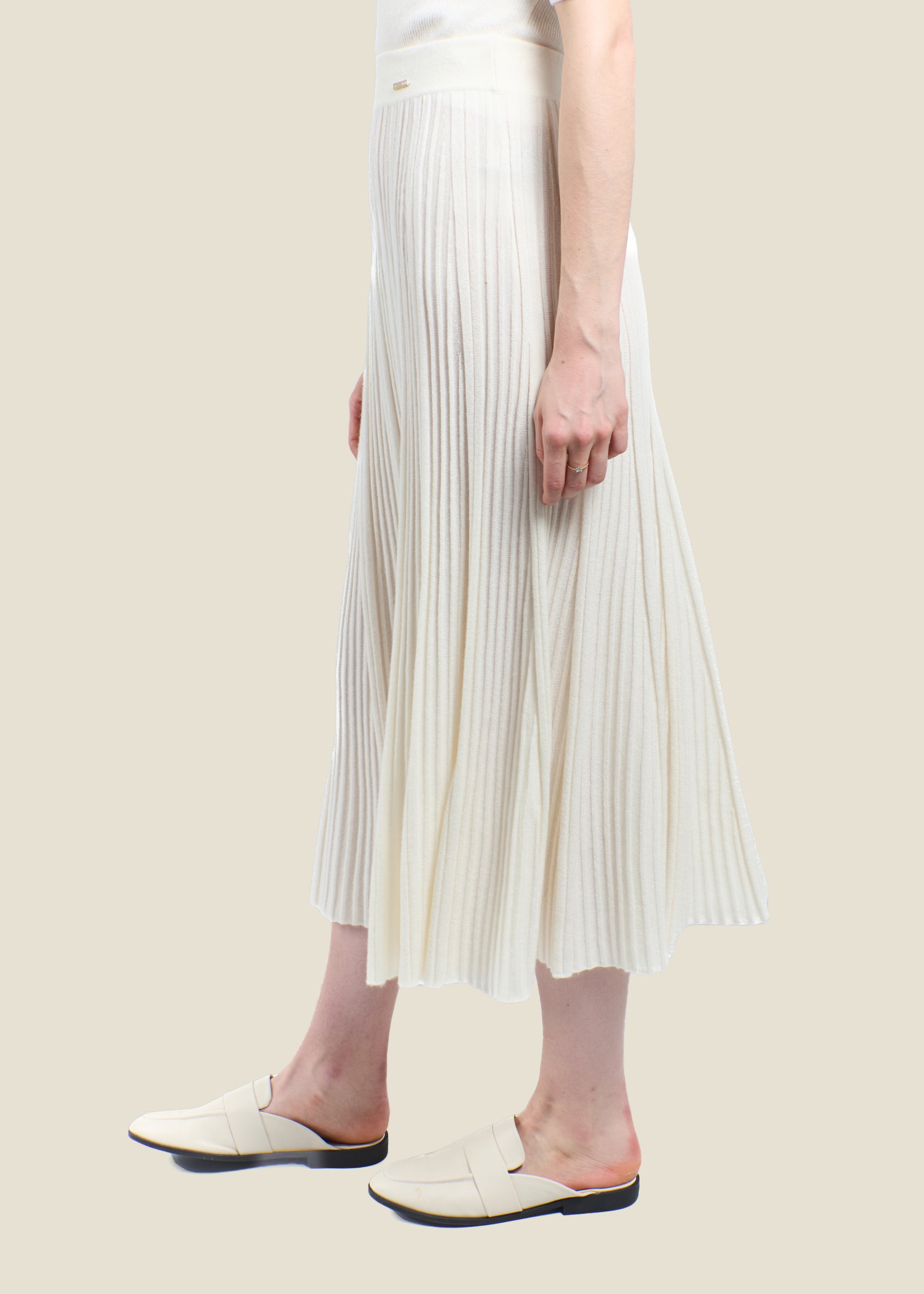 Silvana Rib Knit Cashmere Skirt