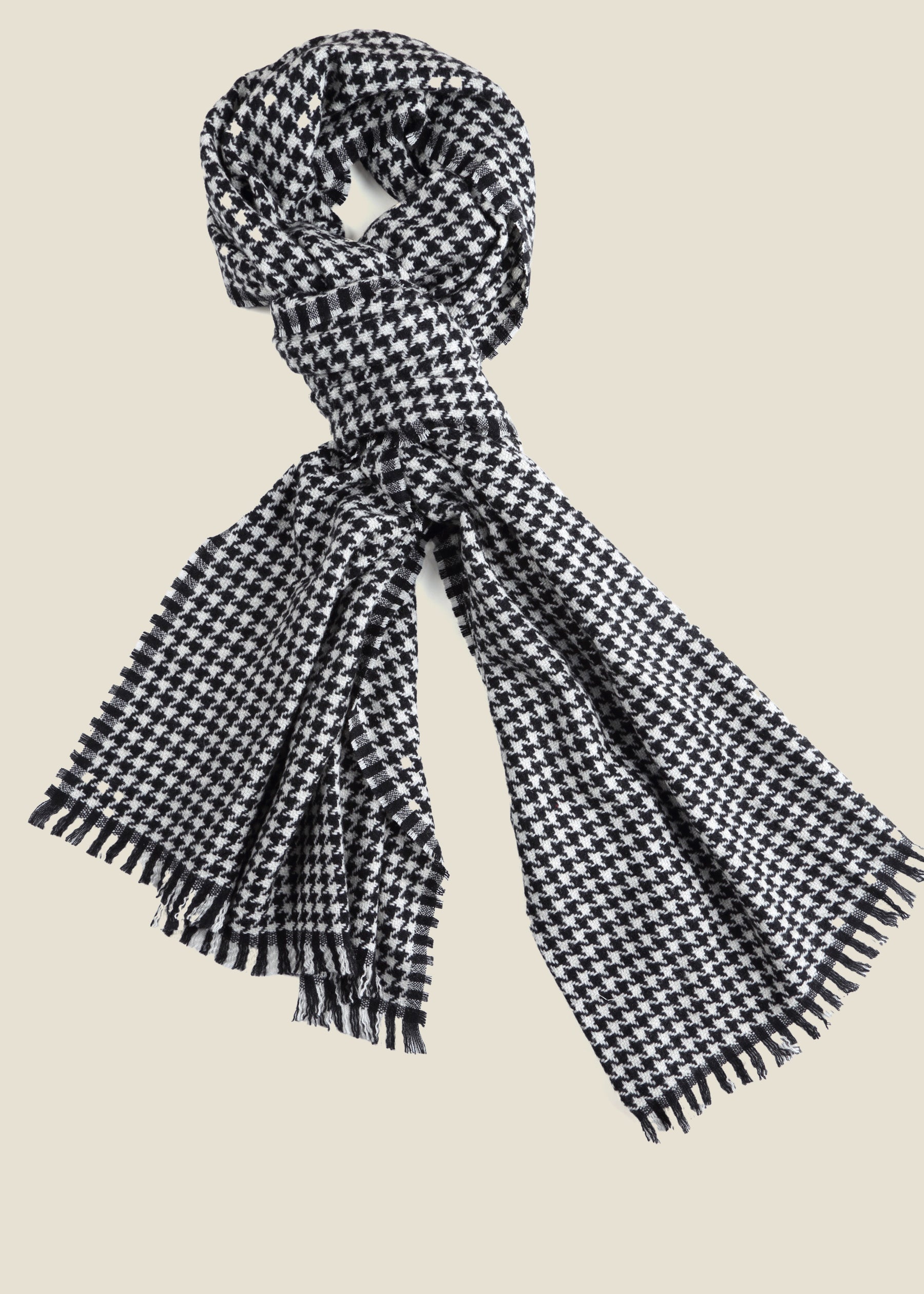 Allegra Houndstooth Cashmere Shawl
