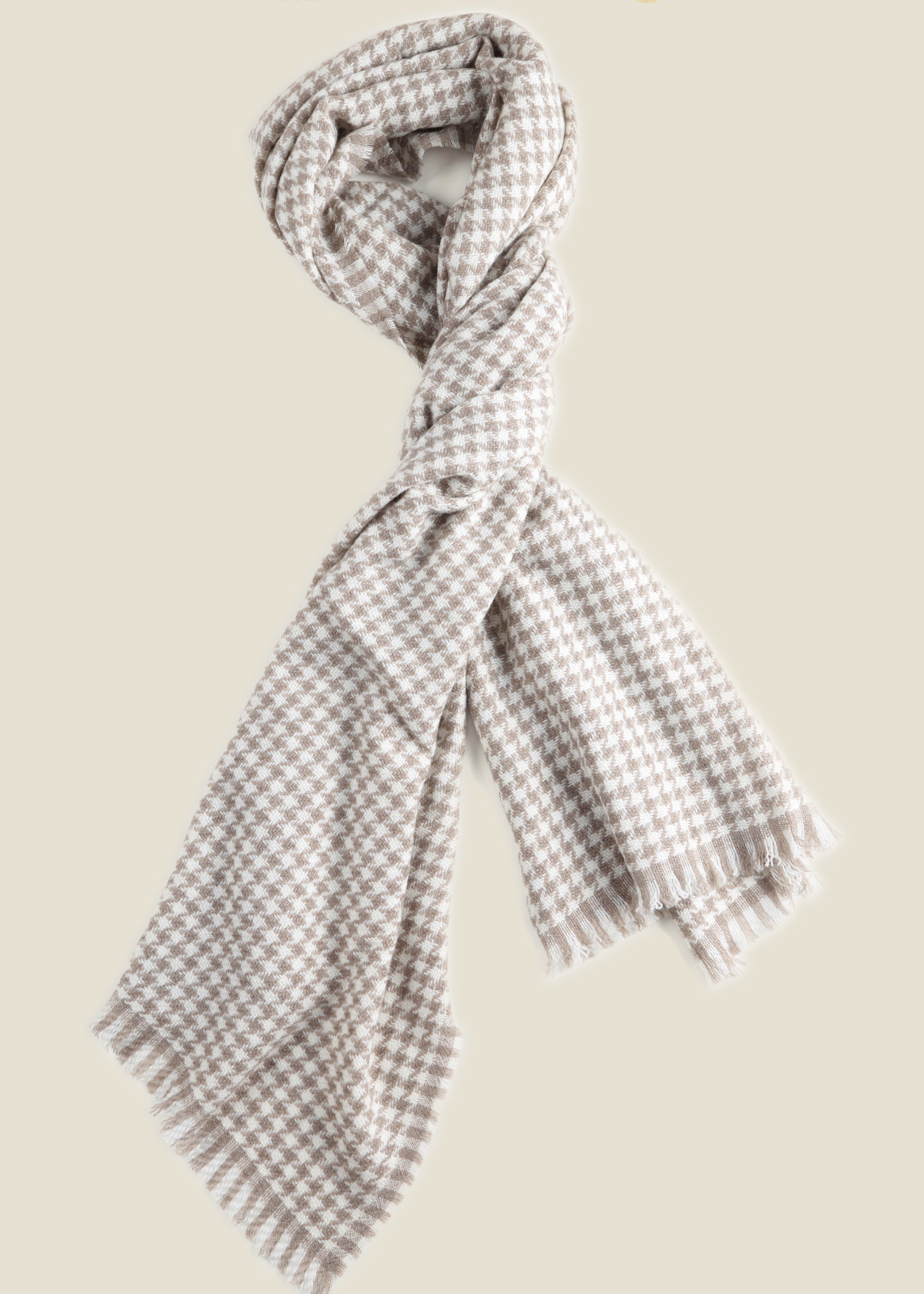 Allegra Houndstooth Cashmere Shawl