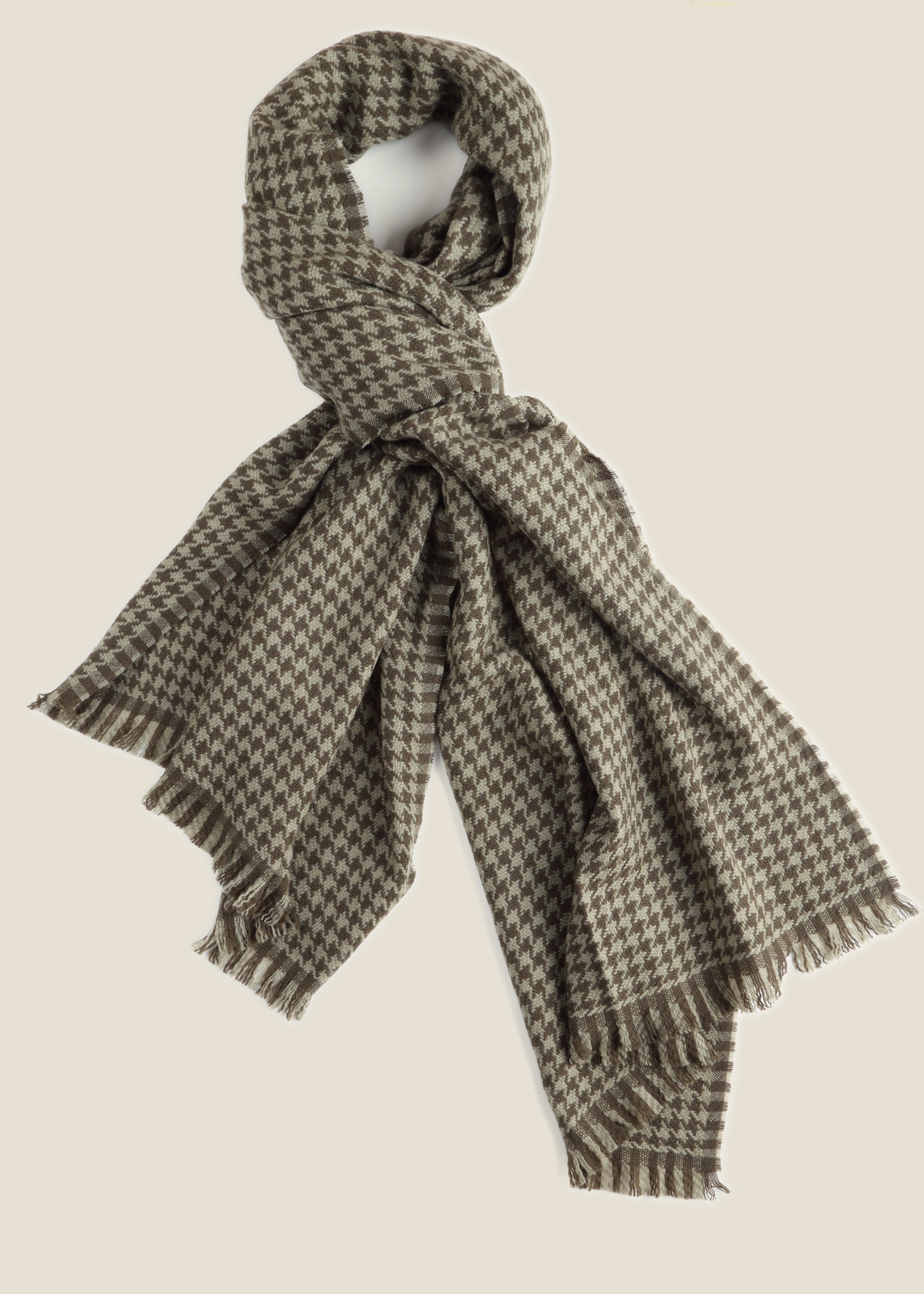 Allegra Houndstooth Cashmere Shawl