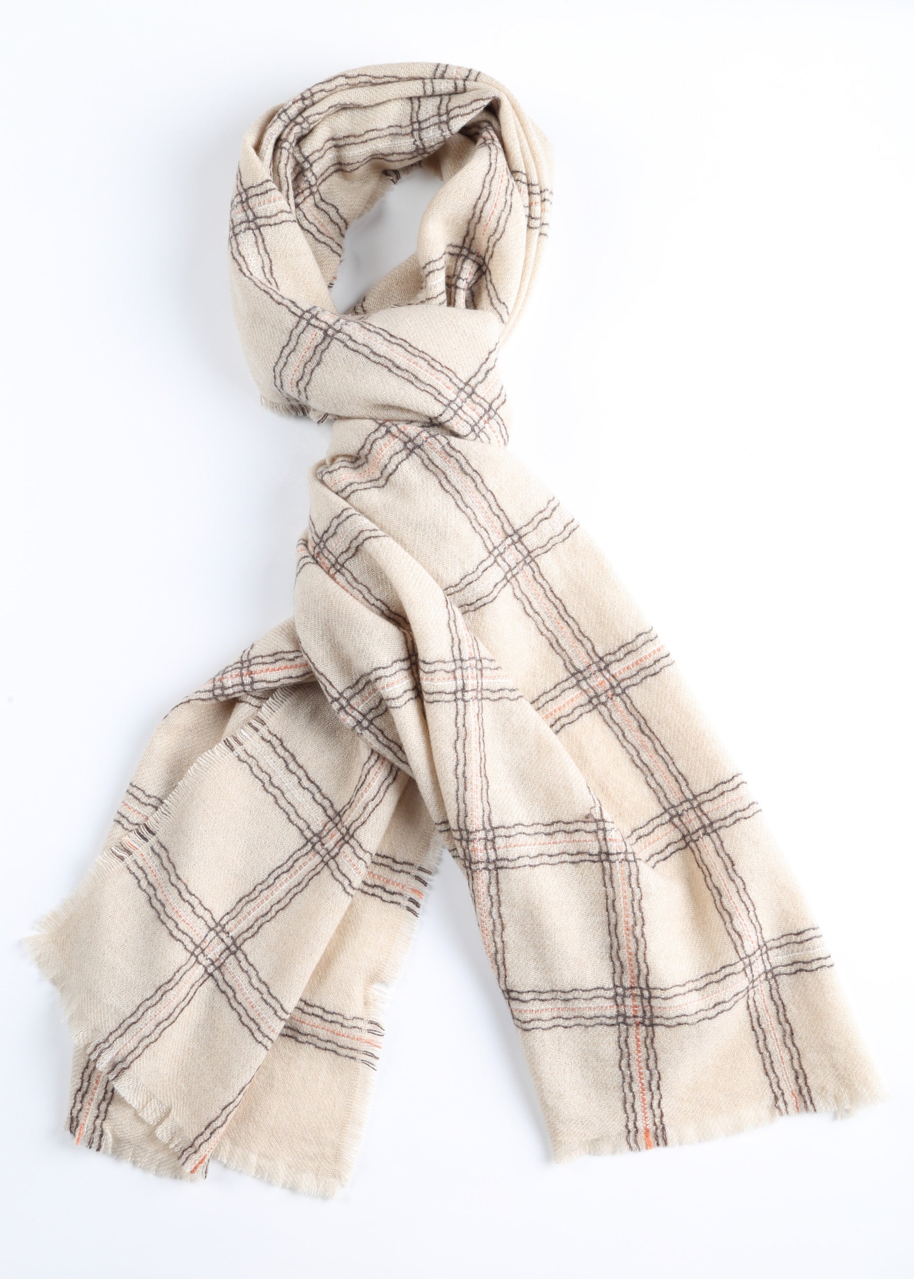 Valle Plaid Cashmere Shawl