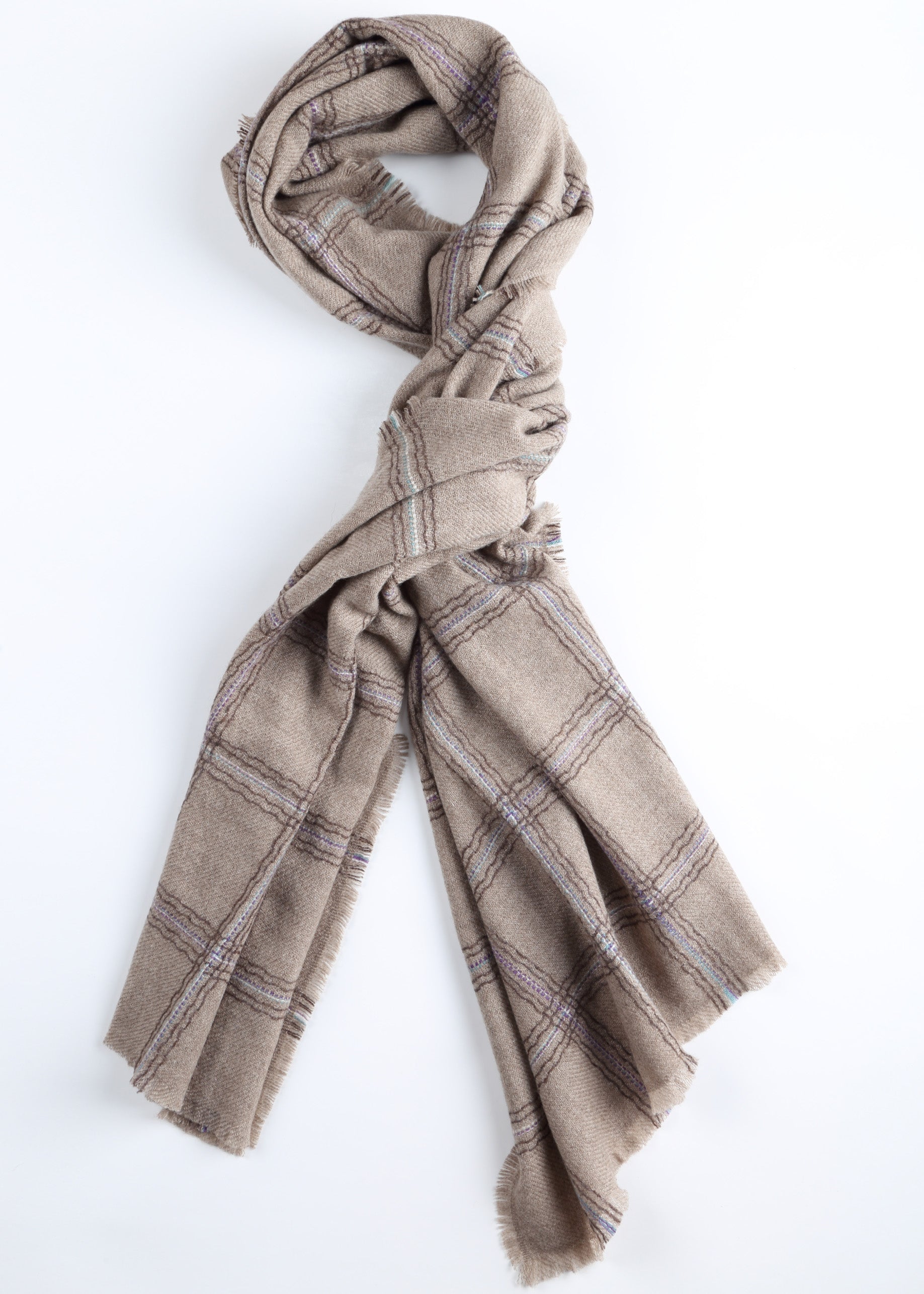 Valle Plaid Cashmere Shawl