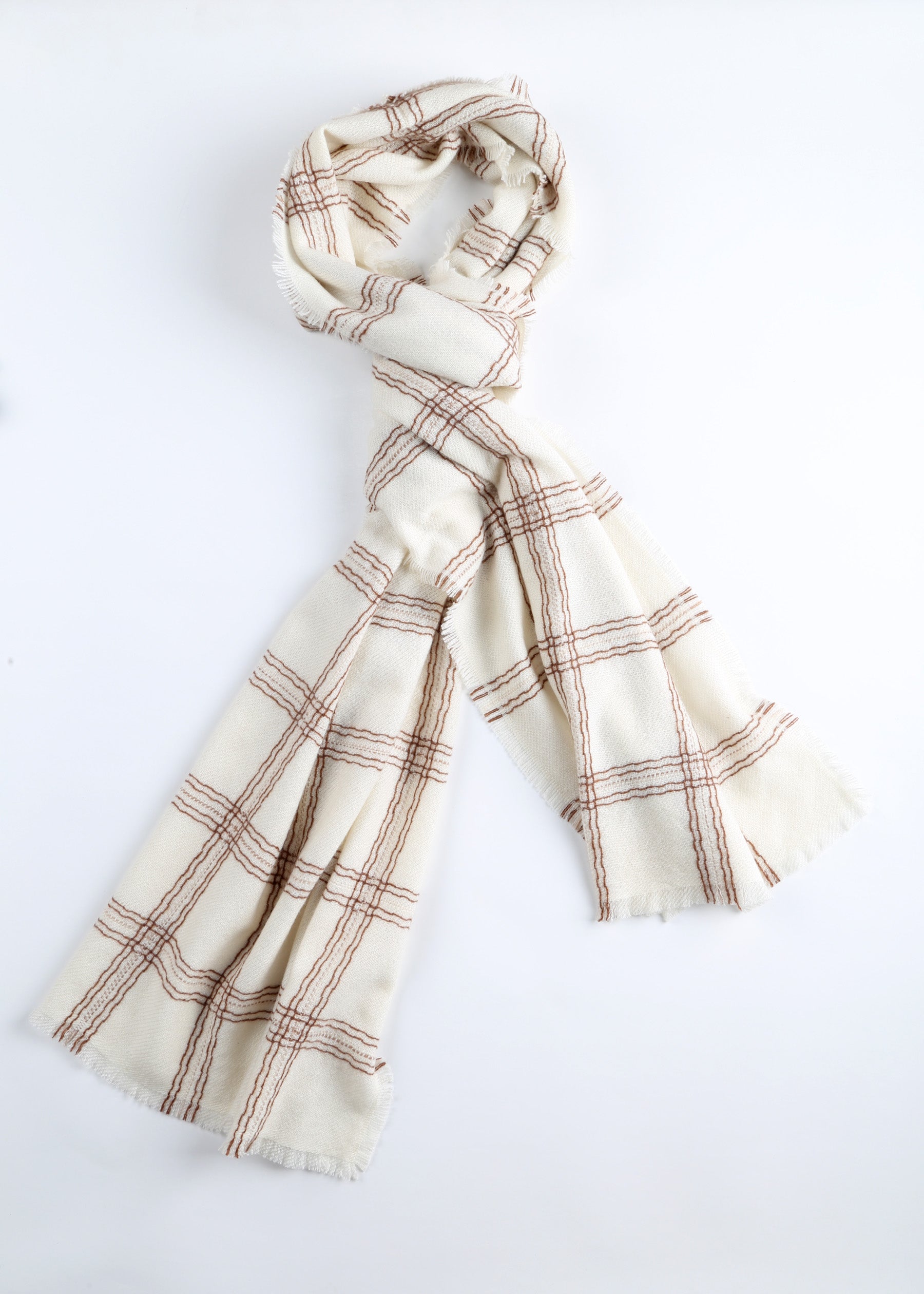 Valle Plaid Cashmere Shawl