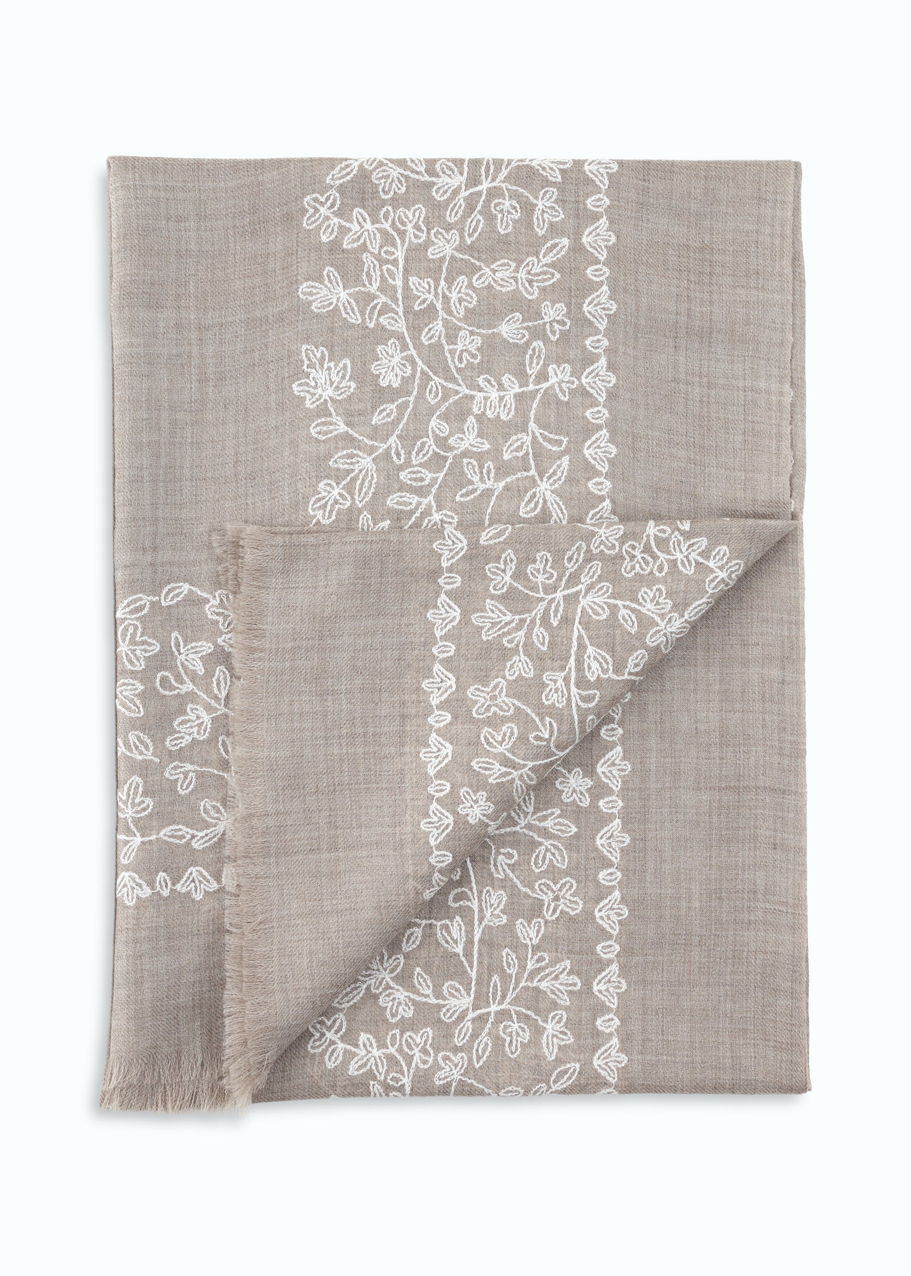 Ricciola Hand-Embroidered Shawl