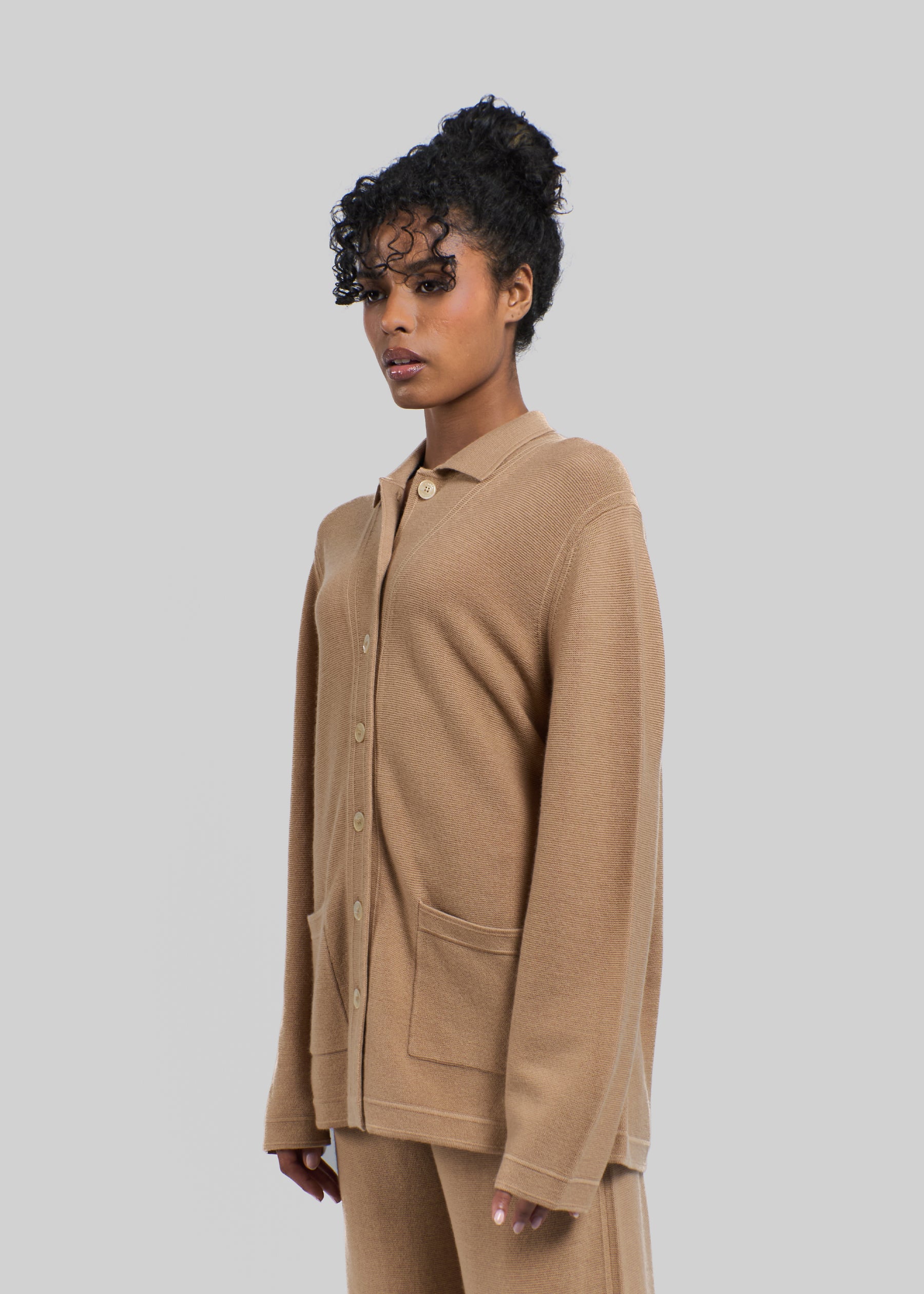 Collo Lapel Cashmere Cardigan