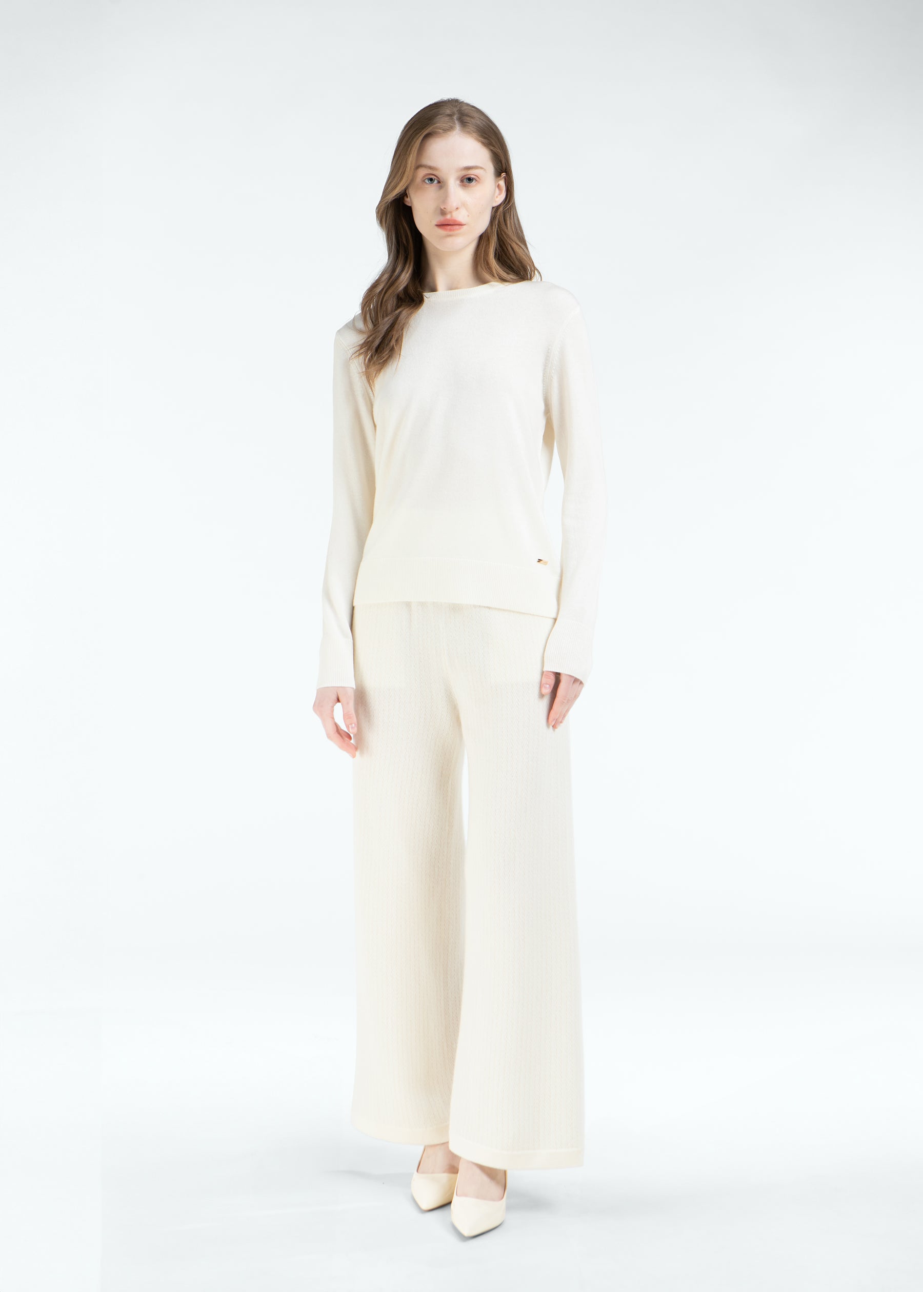 Arioso Wide-Leg Cashmere Trousers