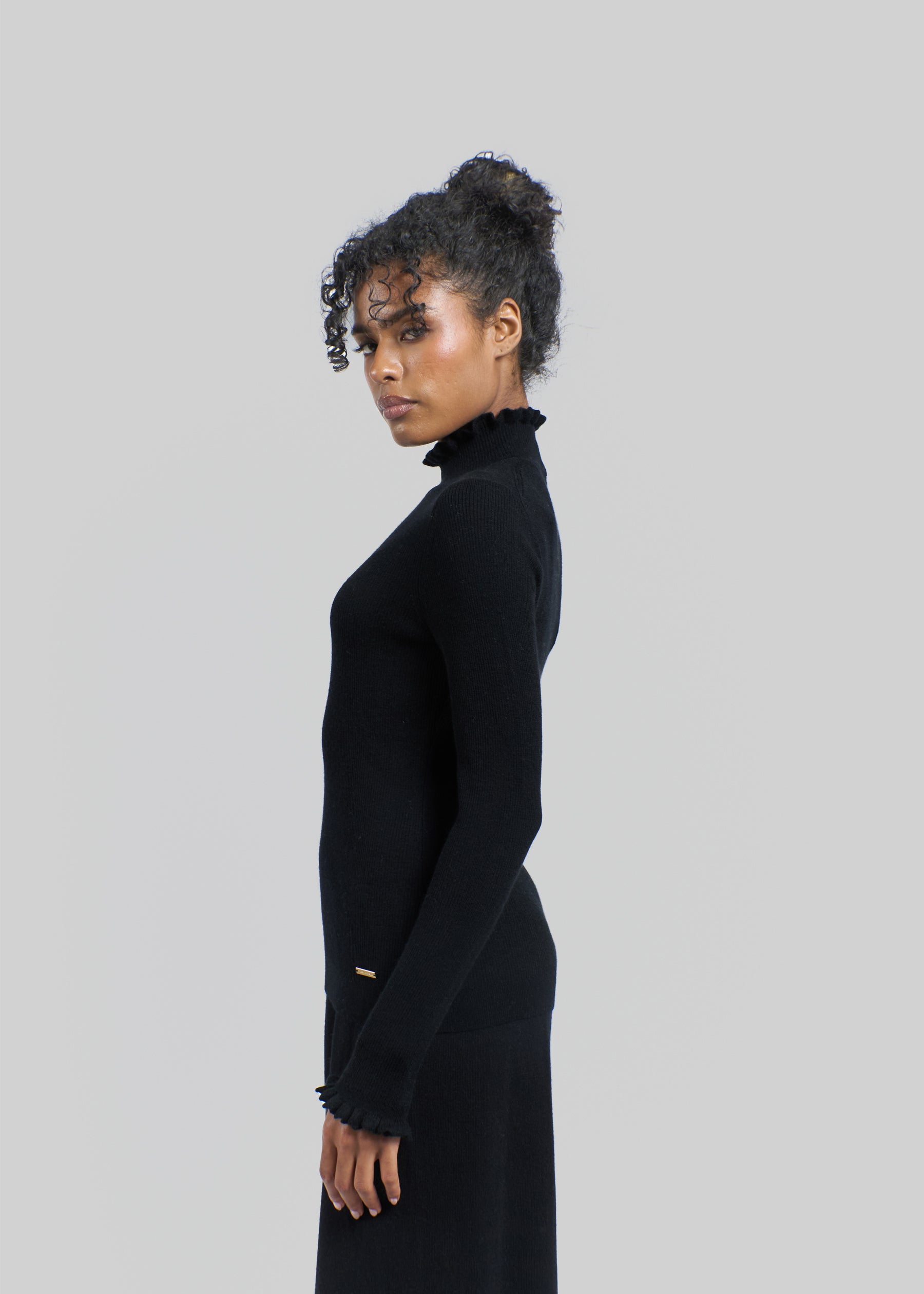 Volante Ruffle Turtleneck Jumper