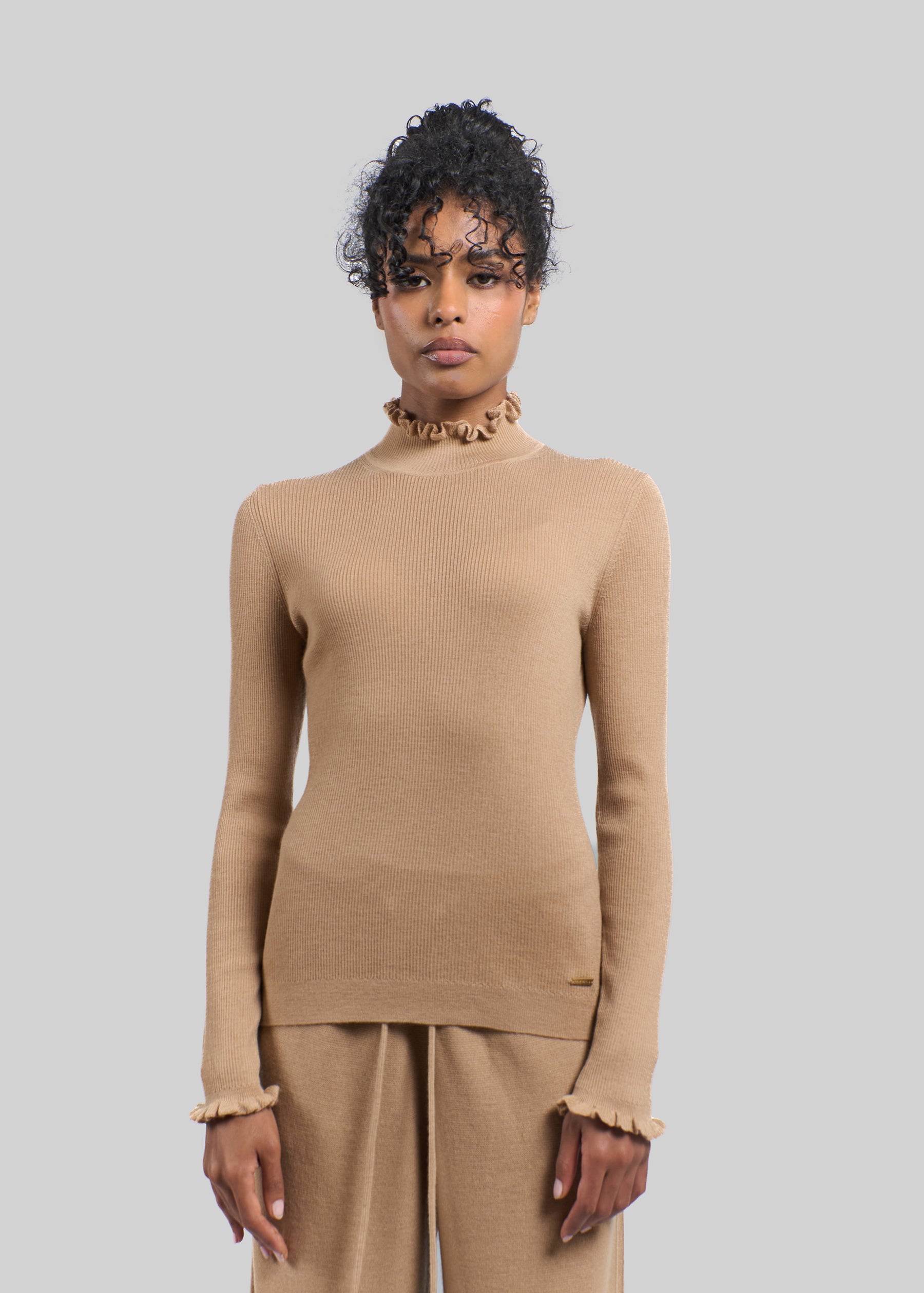 Volante Ruffle Turtleneck Jumper