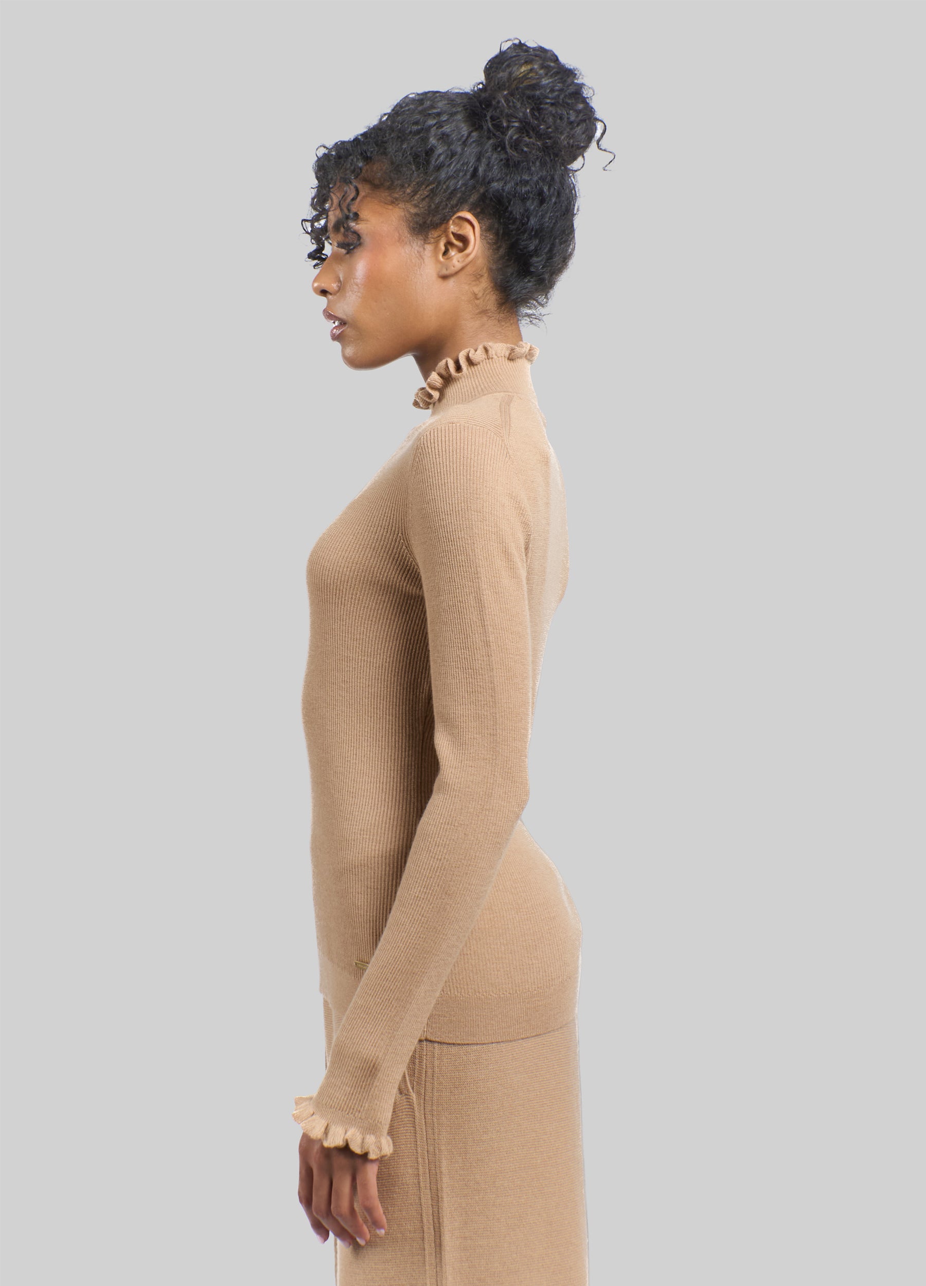 Volante Ruffle Turtleneck Jumper