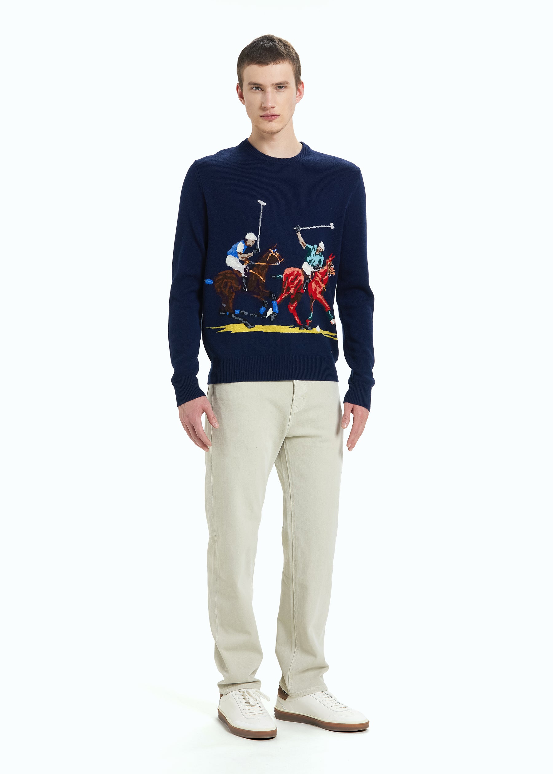 Giostra Men's Polo Intarsia Jumper