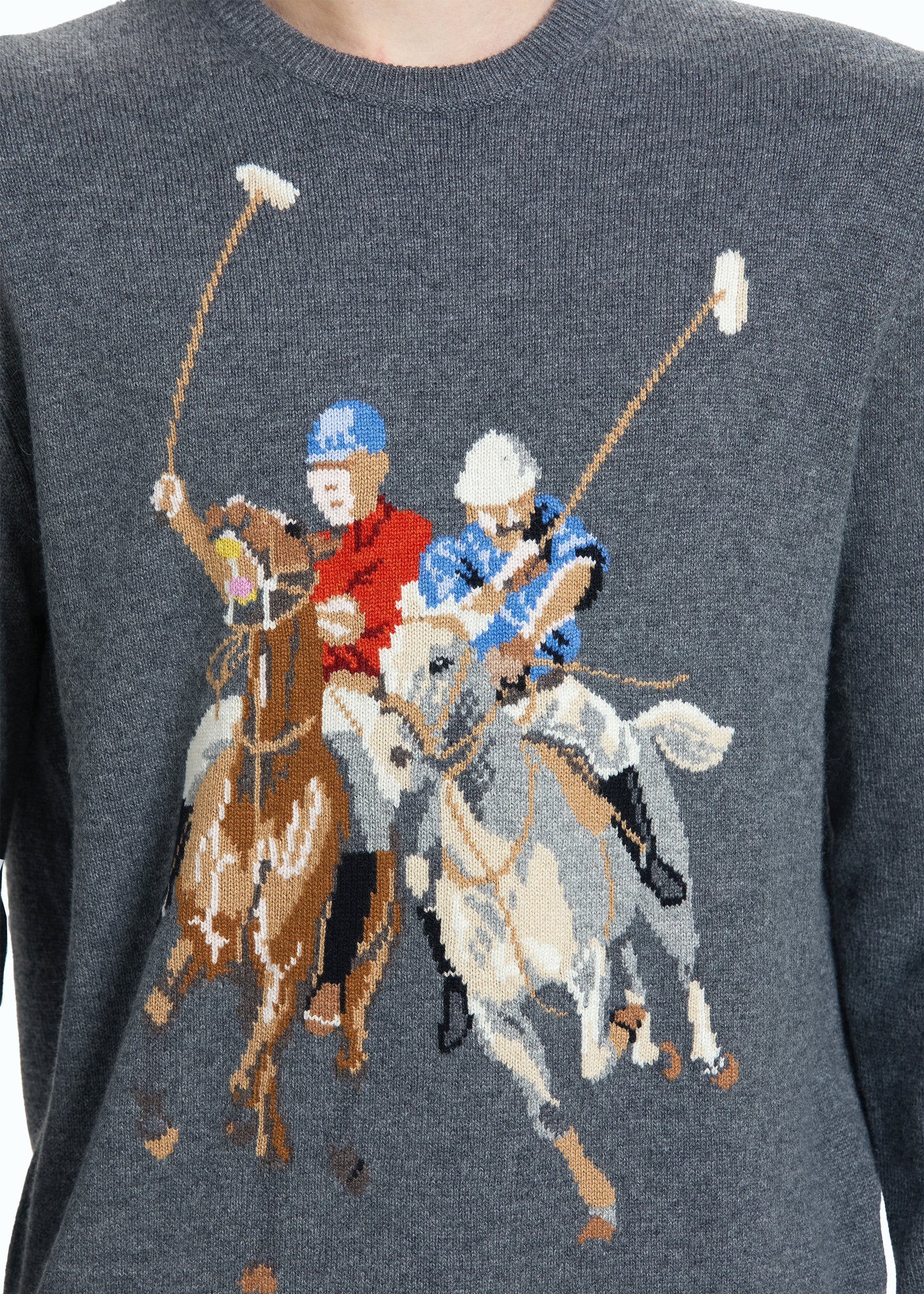 Cavallino Men's Polo Intarsia Jumper