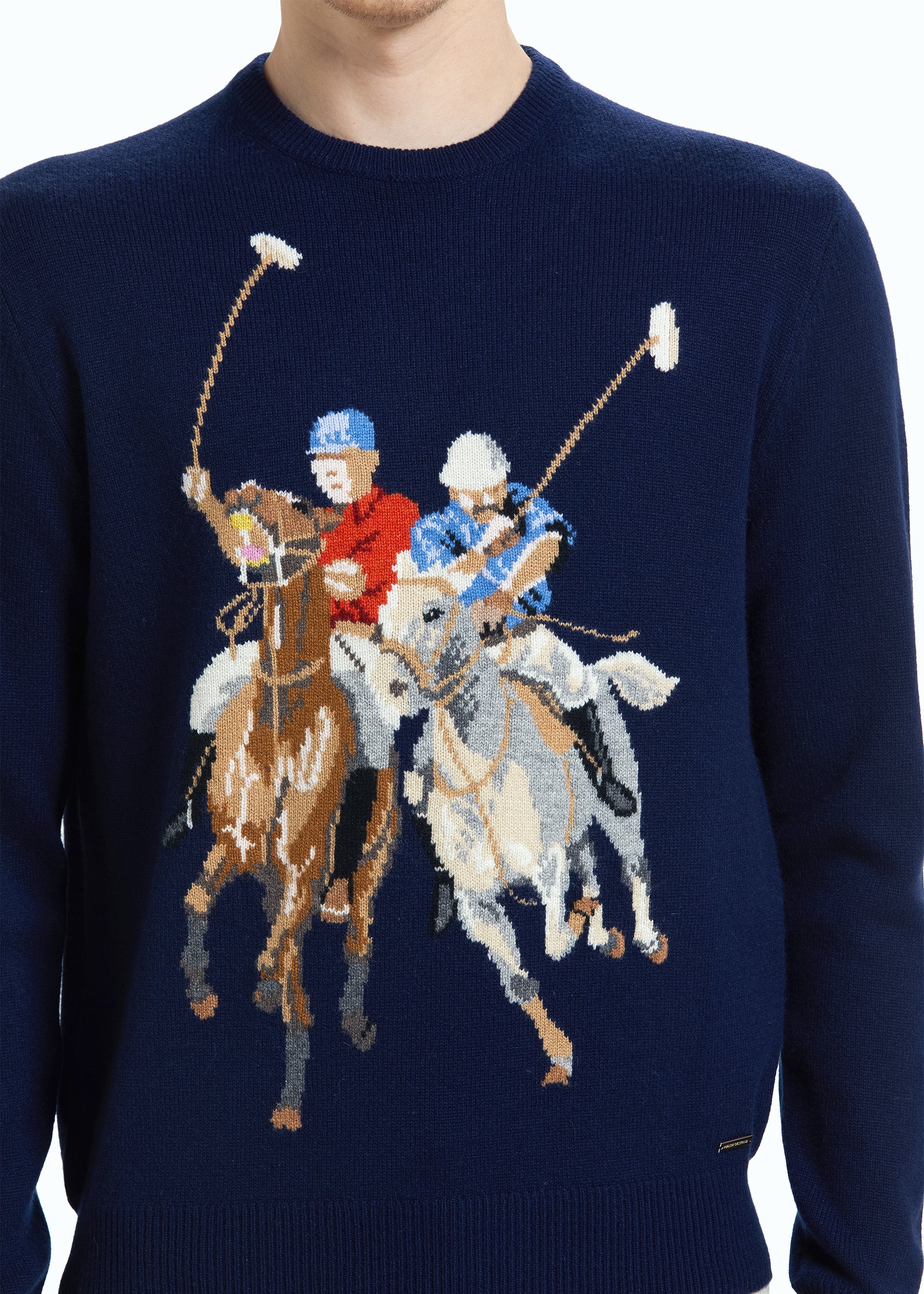 Cavallino Men's Polo Intarsia Jumper