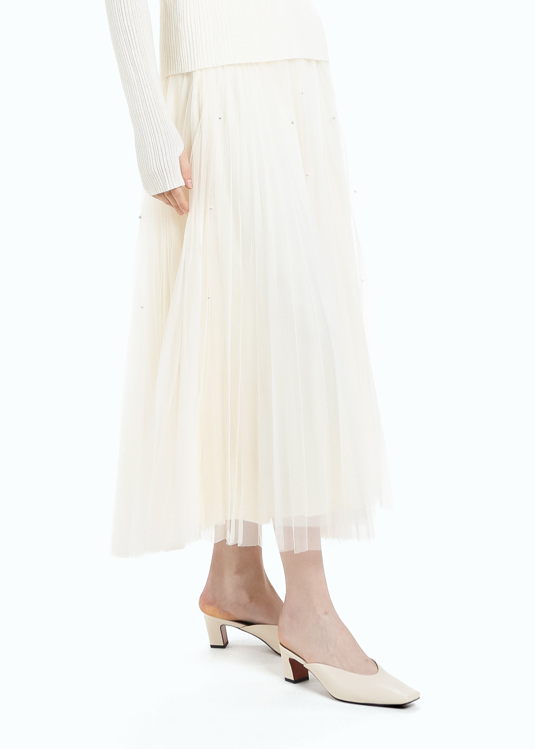 Hand-beaded Tulle Skirt