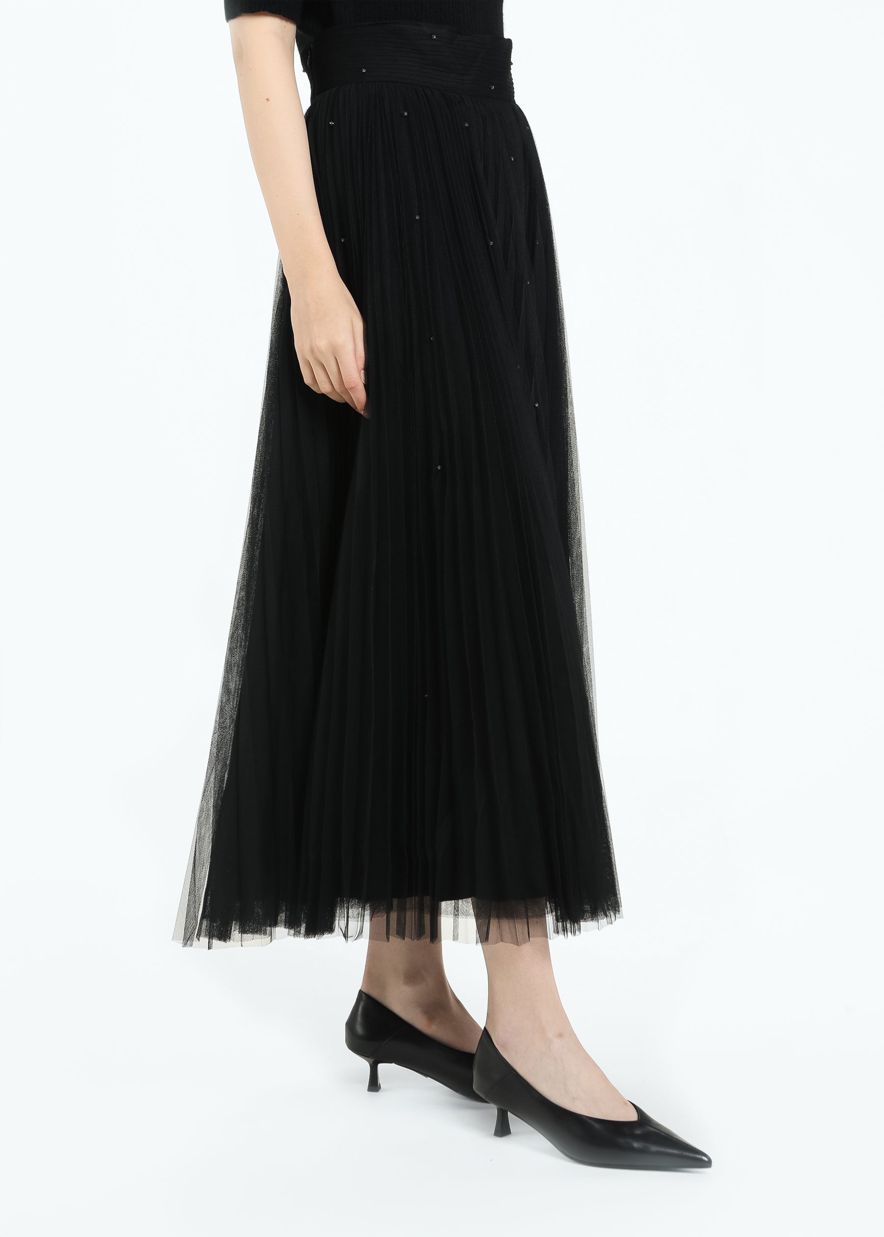 Hand-beaded Tulle Skirt