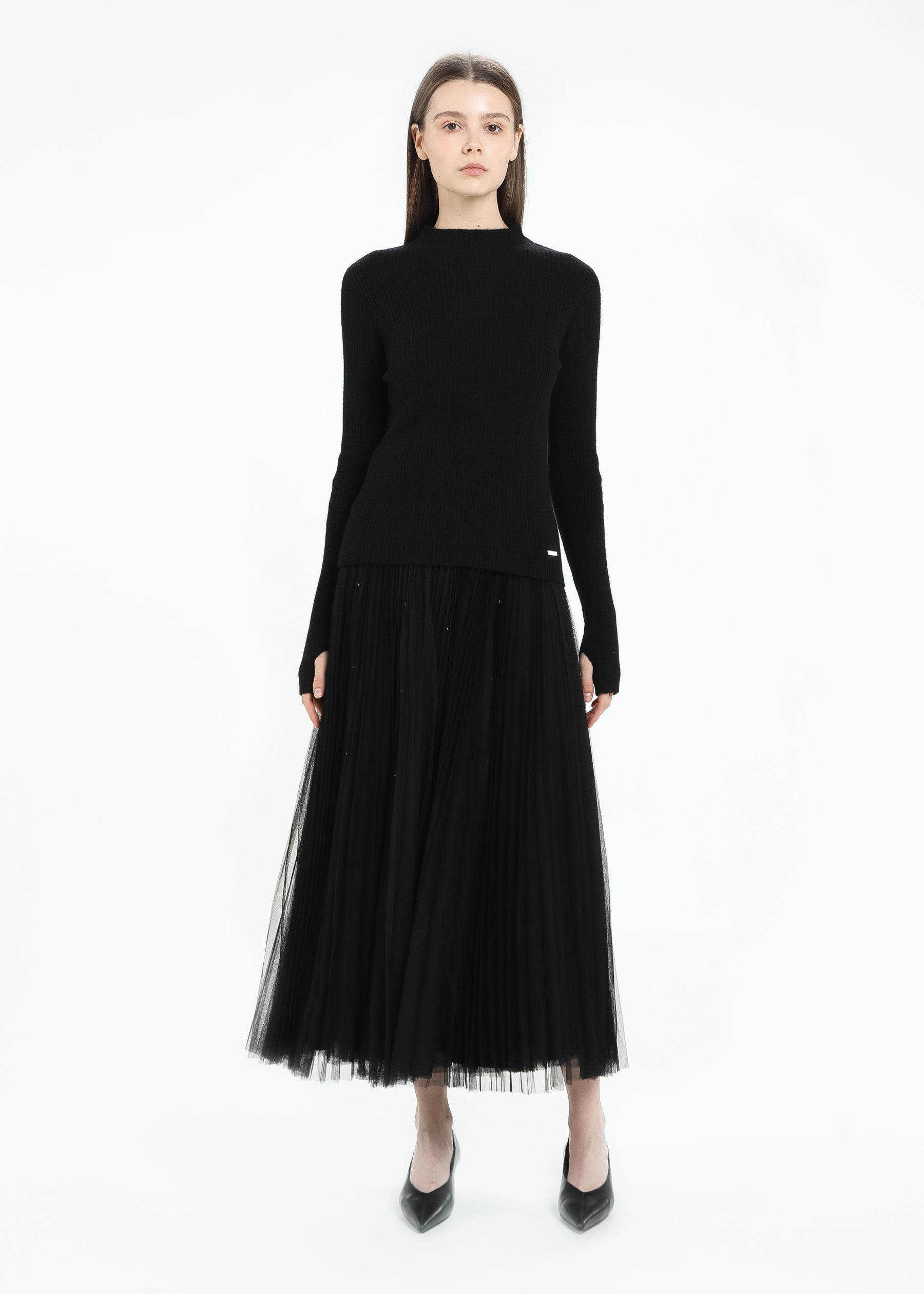 Hand-beaded Tulle Skirt