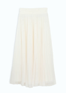 Hand-Beaded Tulle Skirt