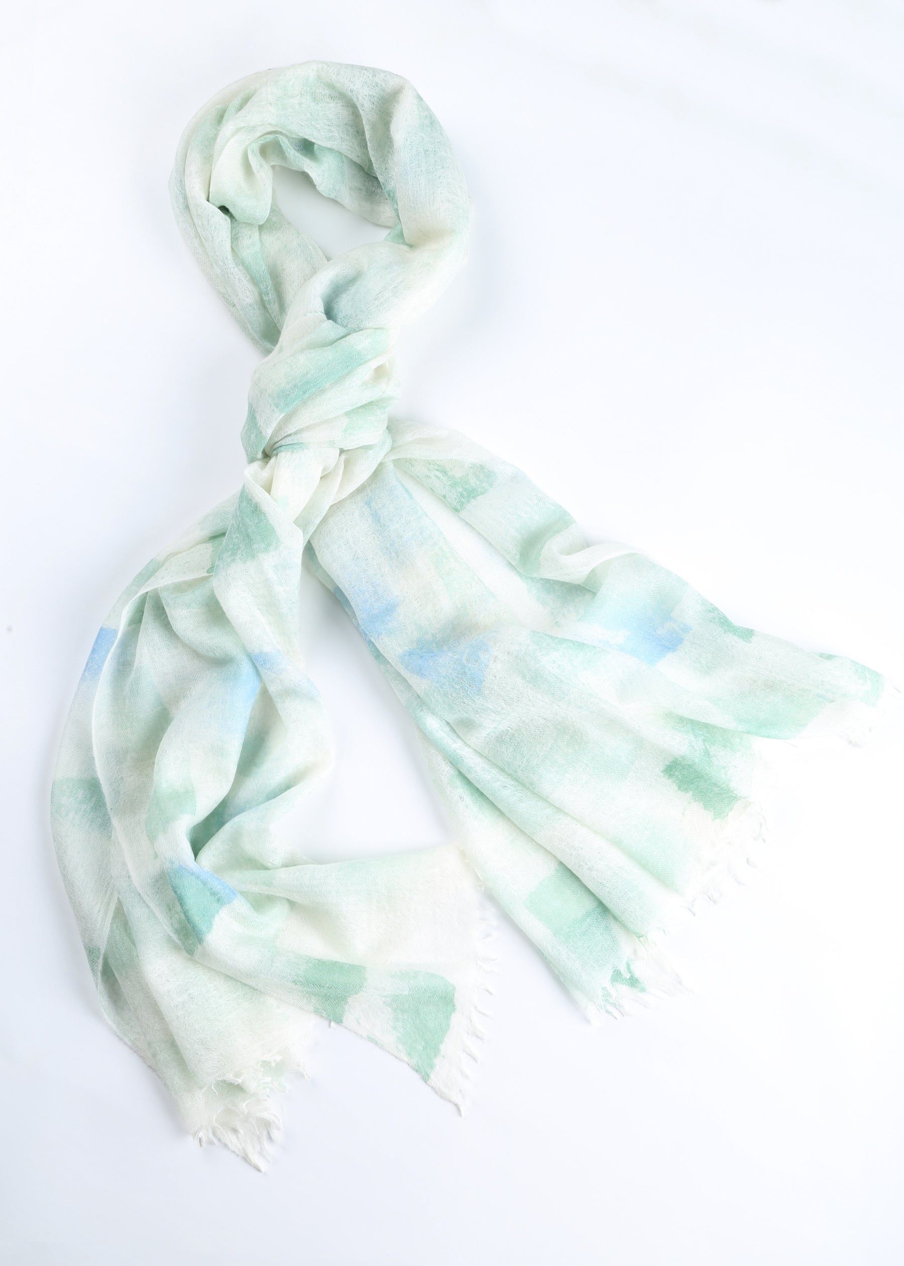 Nuvola Cashmere Shawl with Hand Drawn Print RZH-230018