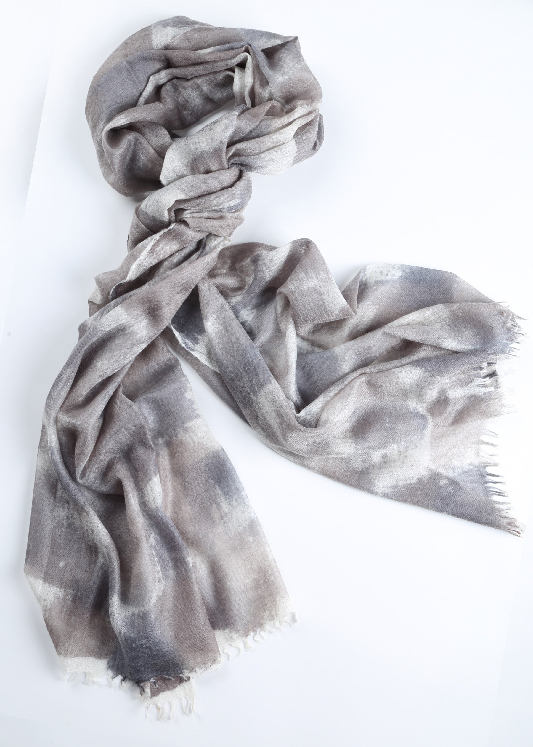 Nuvola Cashmere Shawl with Hand Drawn Print RZH-230018