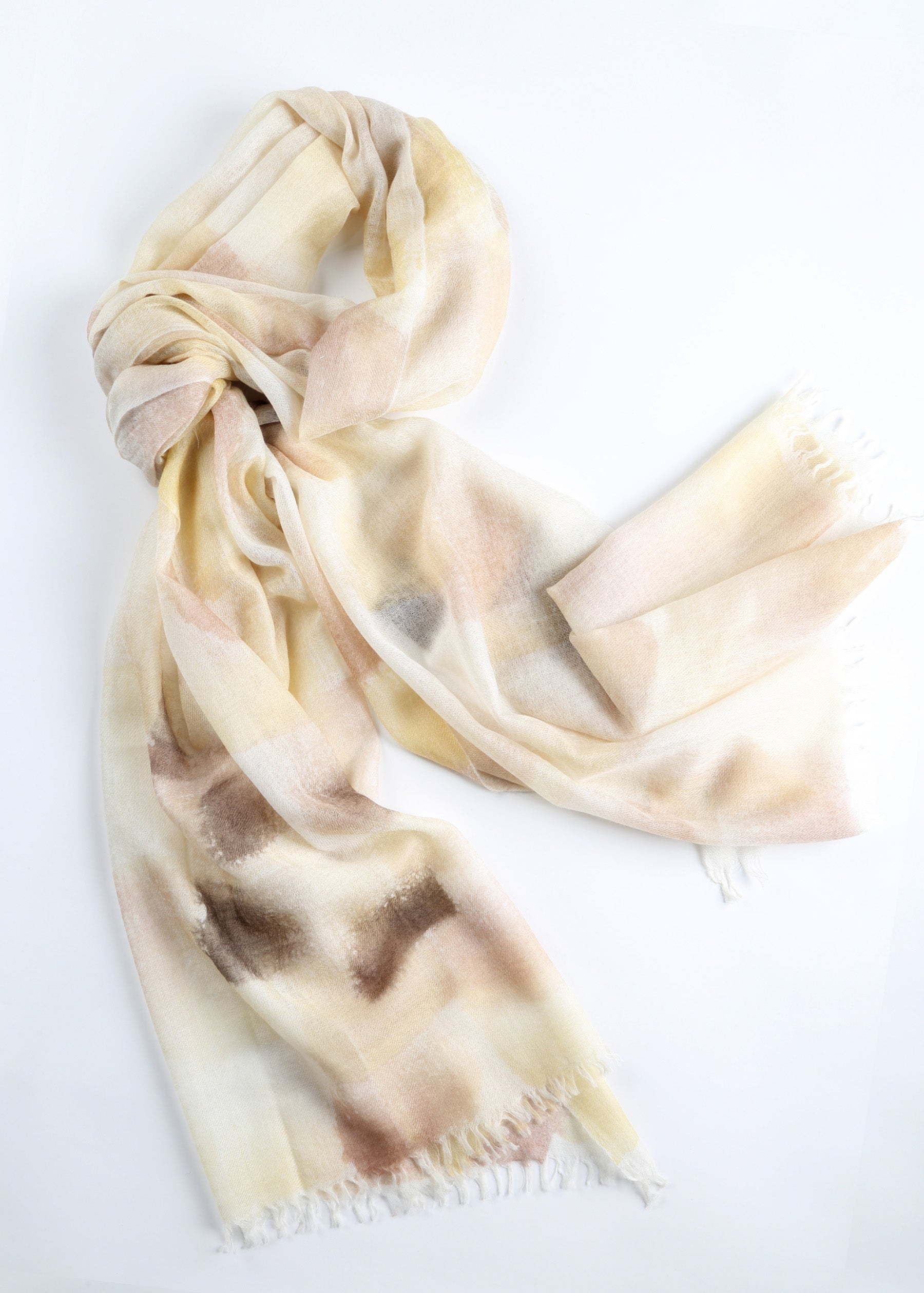 Nuvola Cashmere Shawl with Hand Drawn Print RZH-230018