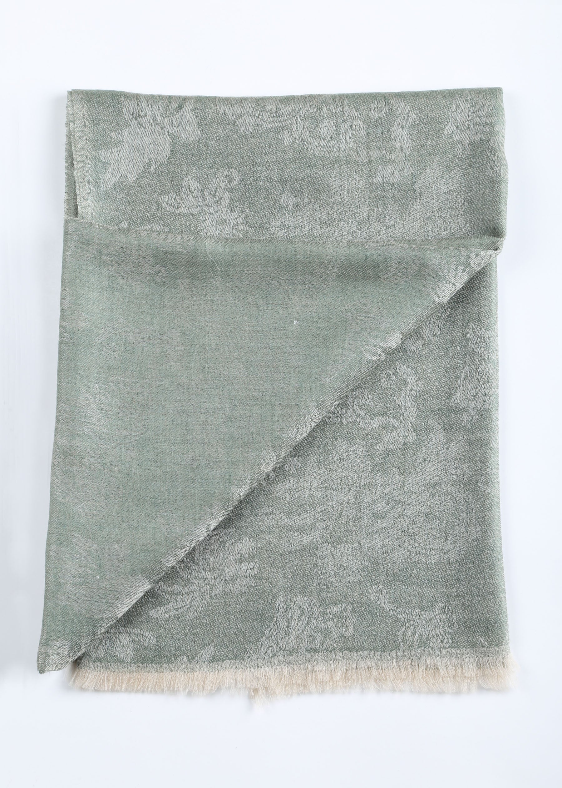 Flower Jacquard Cashmere Scarf