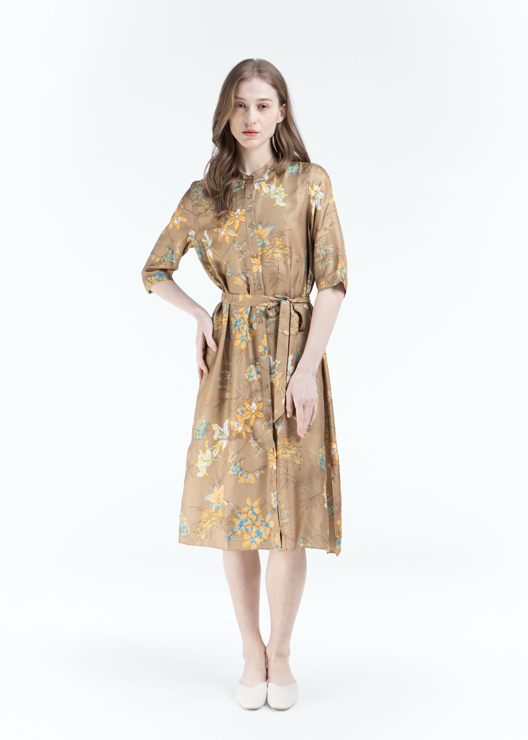 Foliata Silk Dress