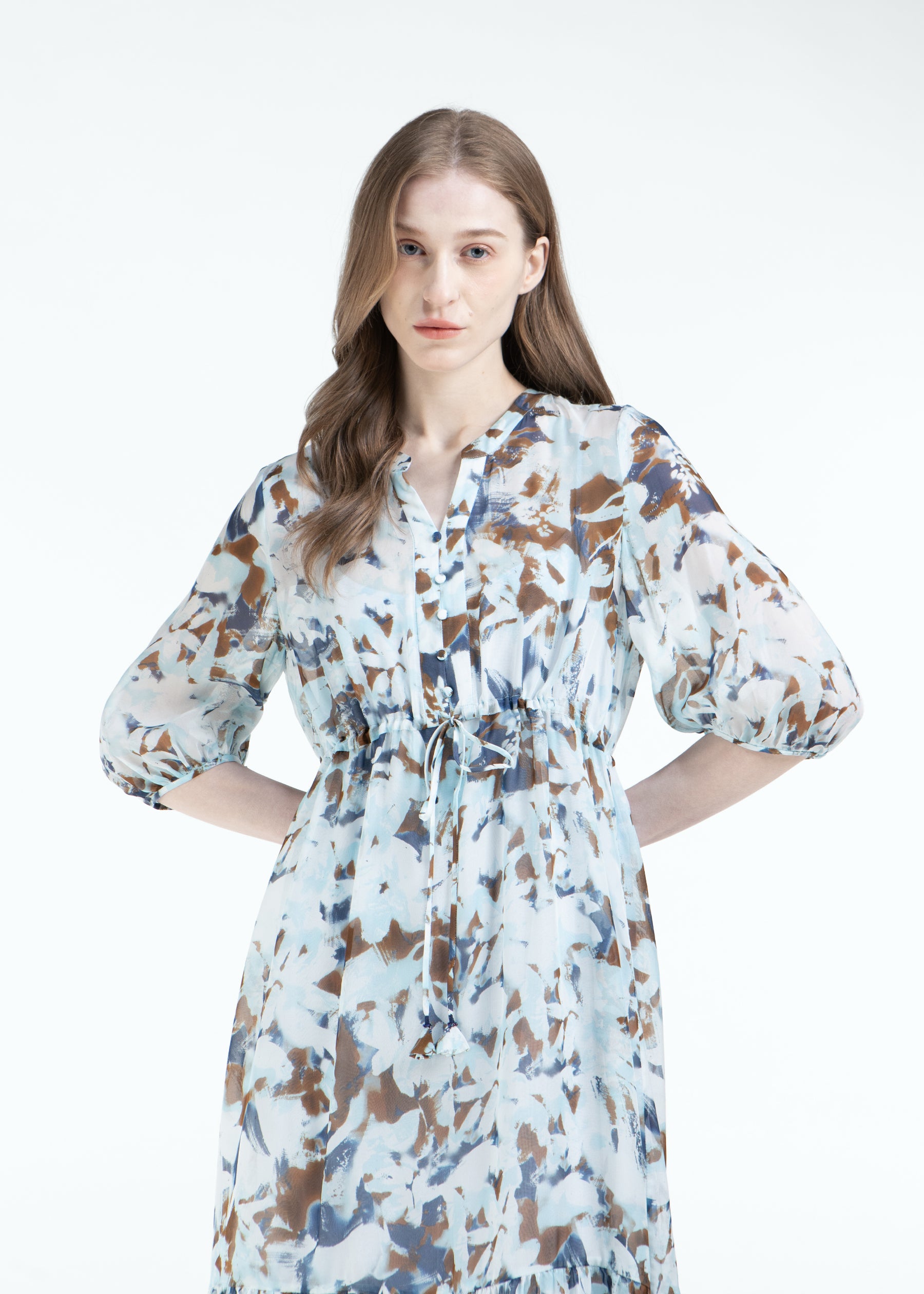 Eolia V-Neck Silk Dress