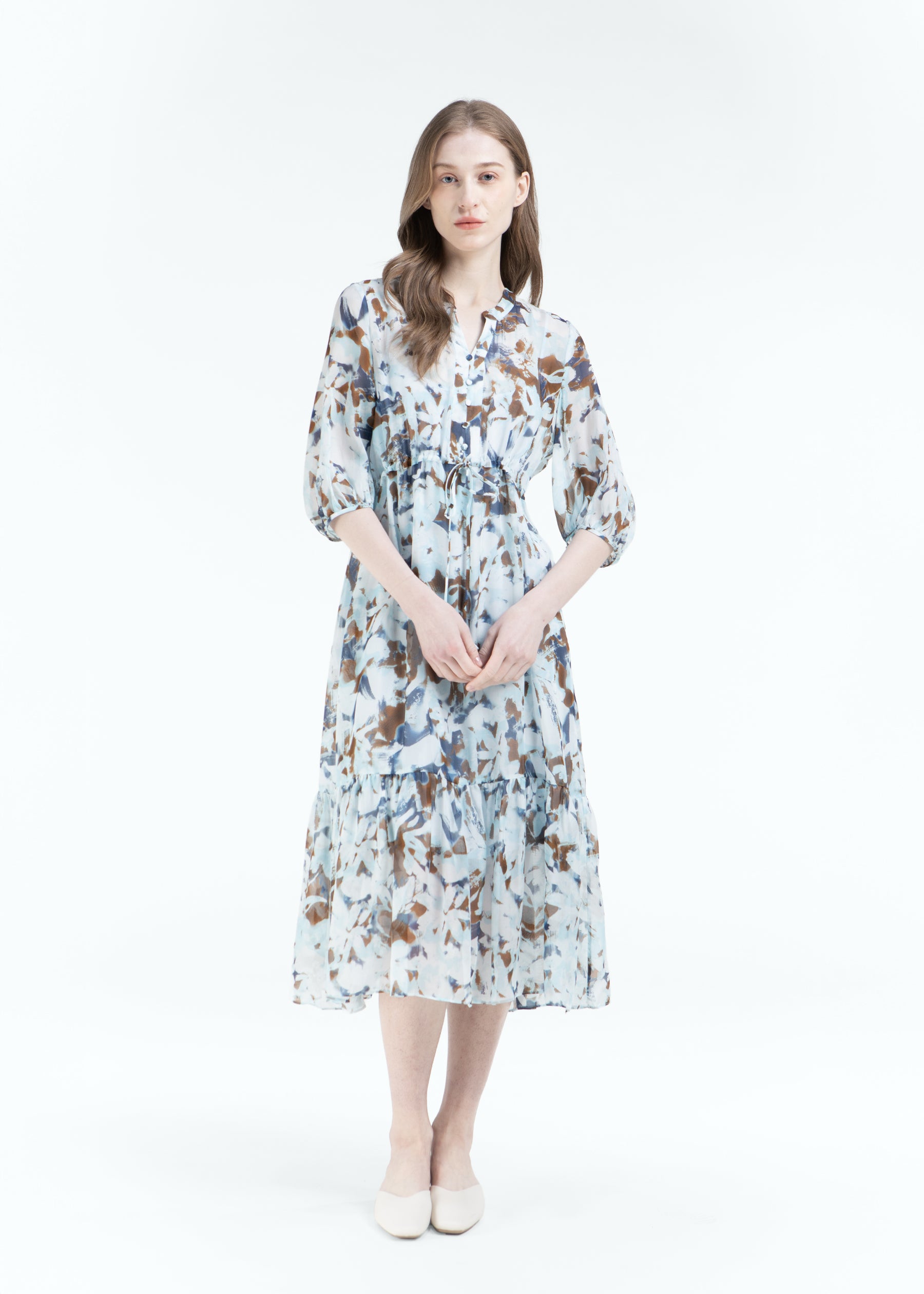 Eolia V-Neck Silk Dress