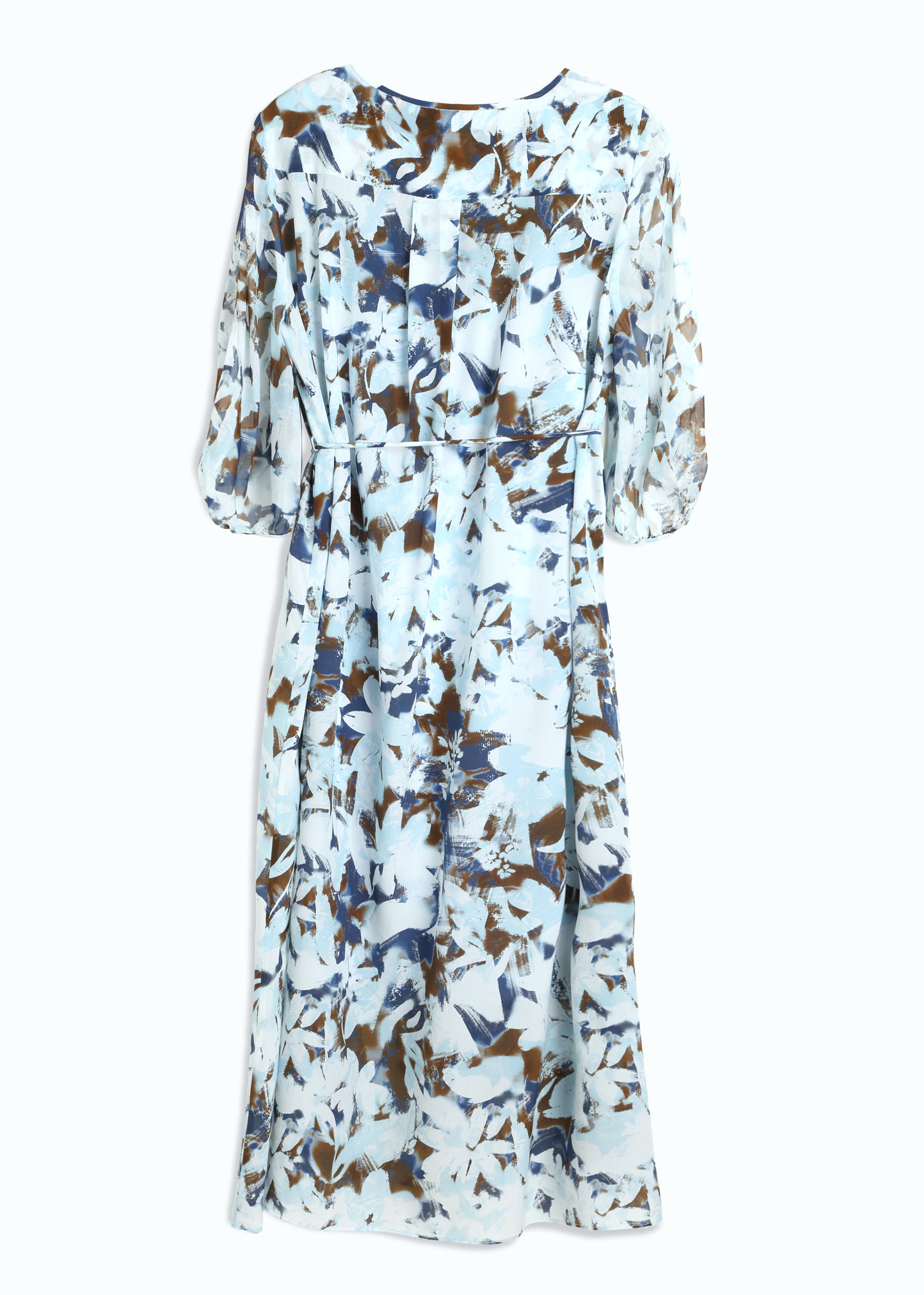 Eolia Silk Dress with Tie Belt