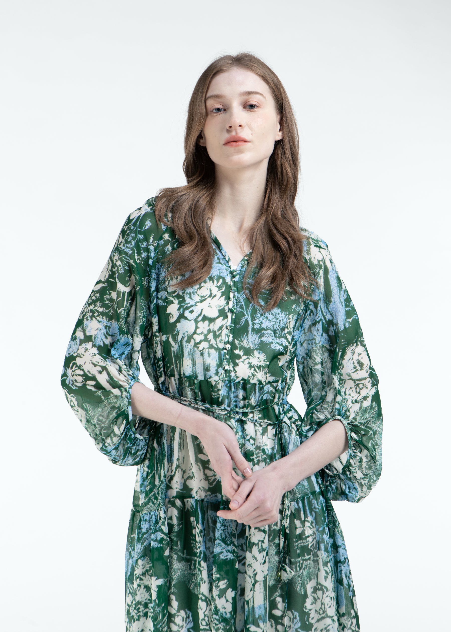 Tarsia Silk Dress