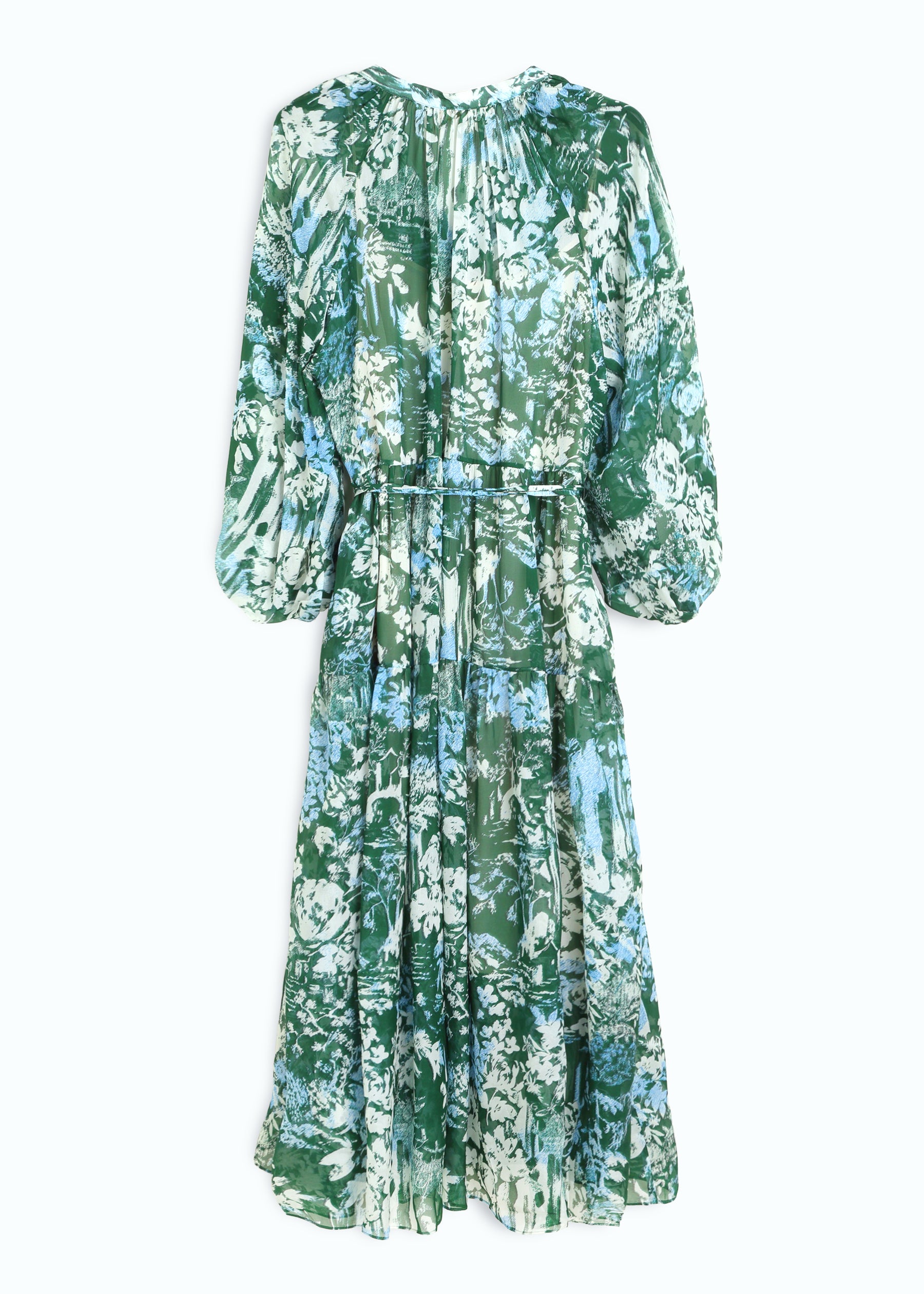 Tarsia Silk Dress