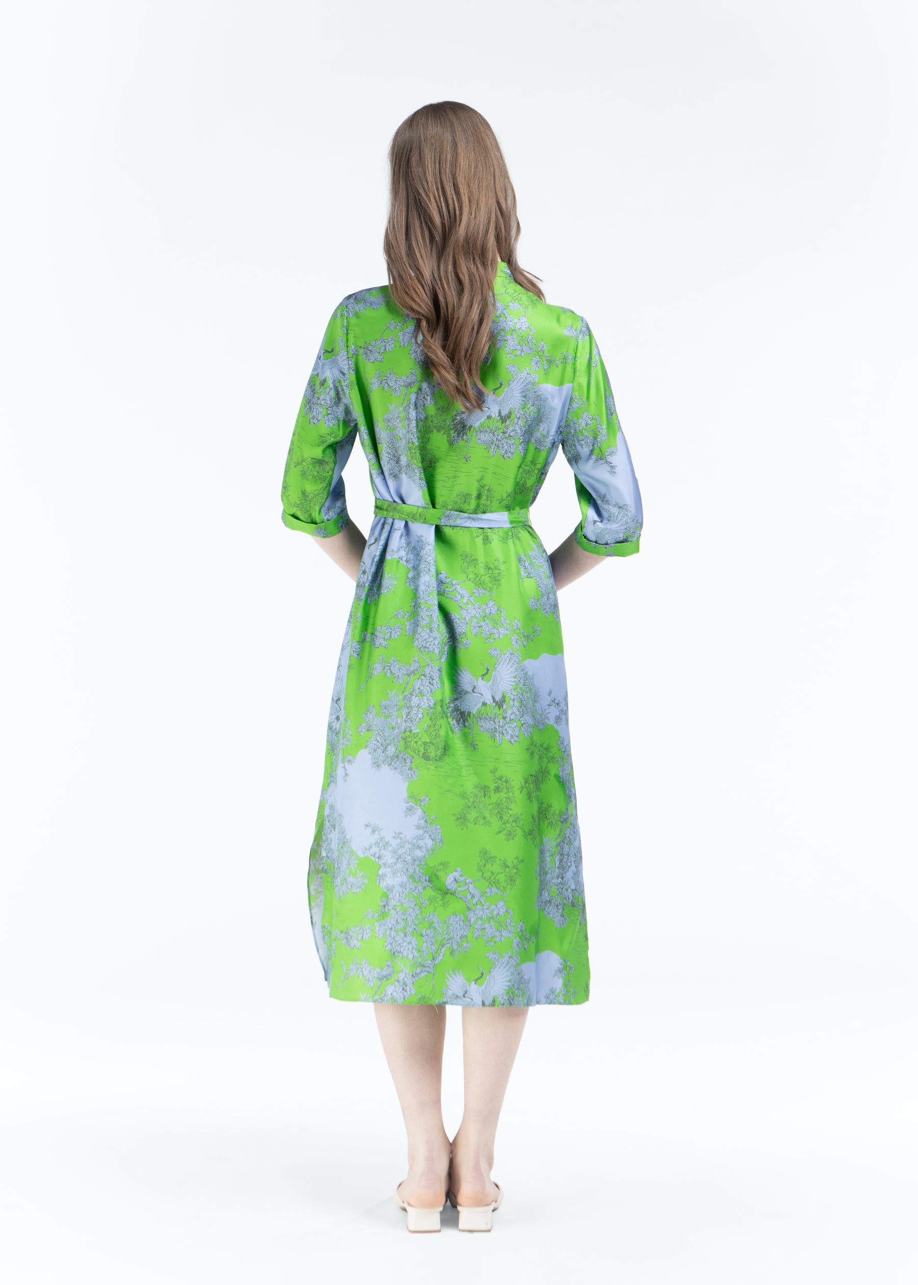 Toile De Jouy Silk Dress