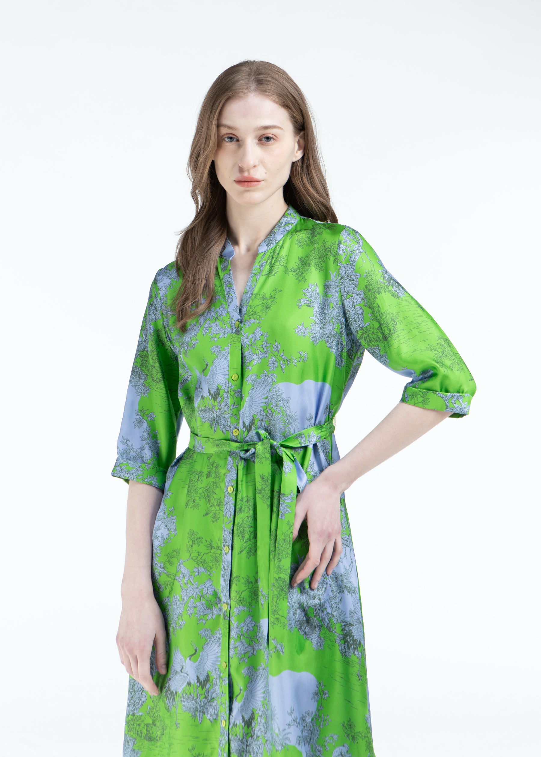 Toile De Jouy Silk Dress