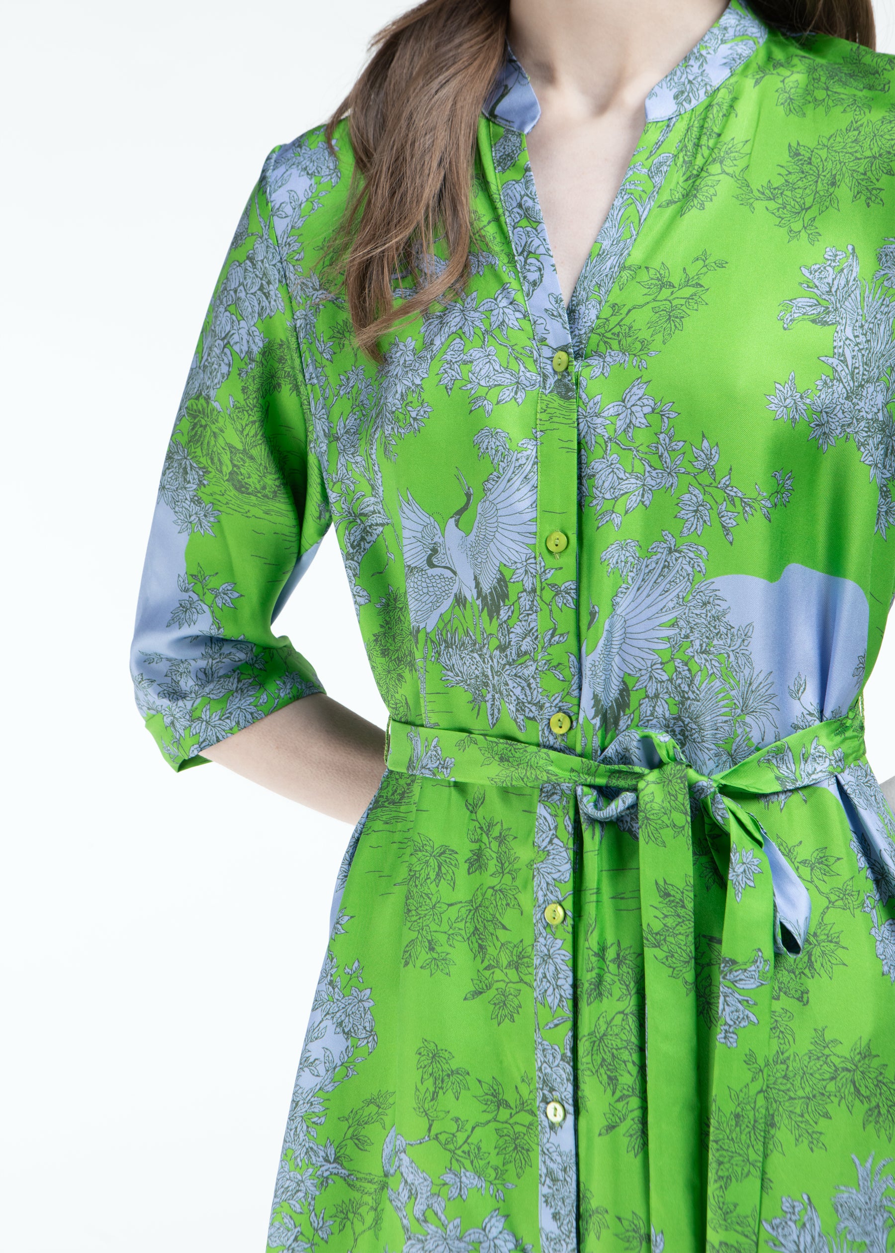 Toile De Jouy Silk Dress