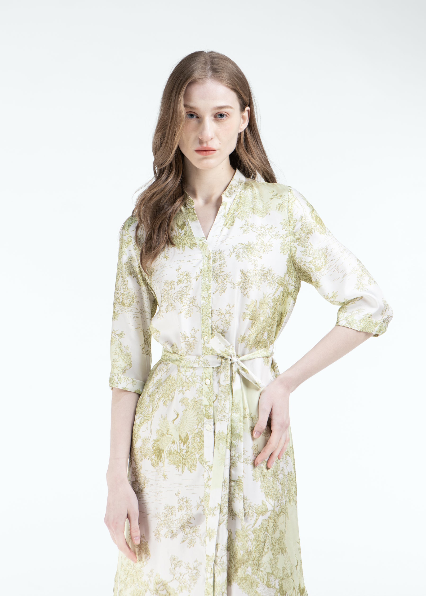 Toile De Jouy Silk Dress