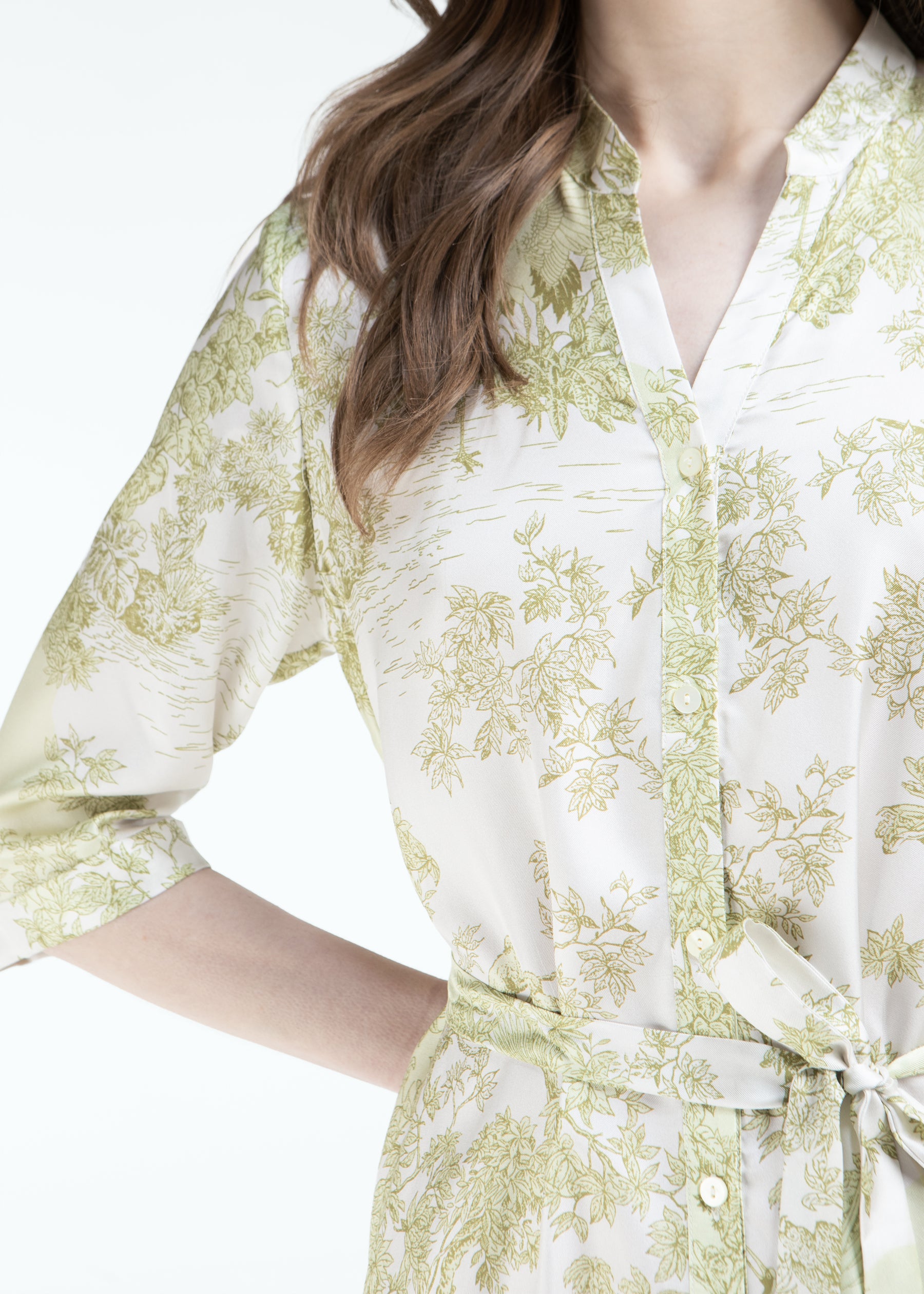 Toile De Jouy Silk Dress