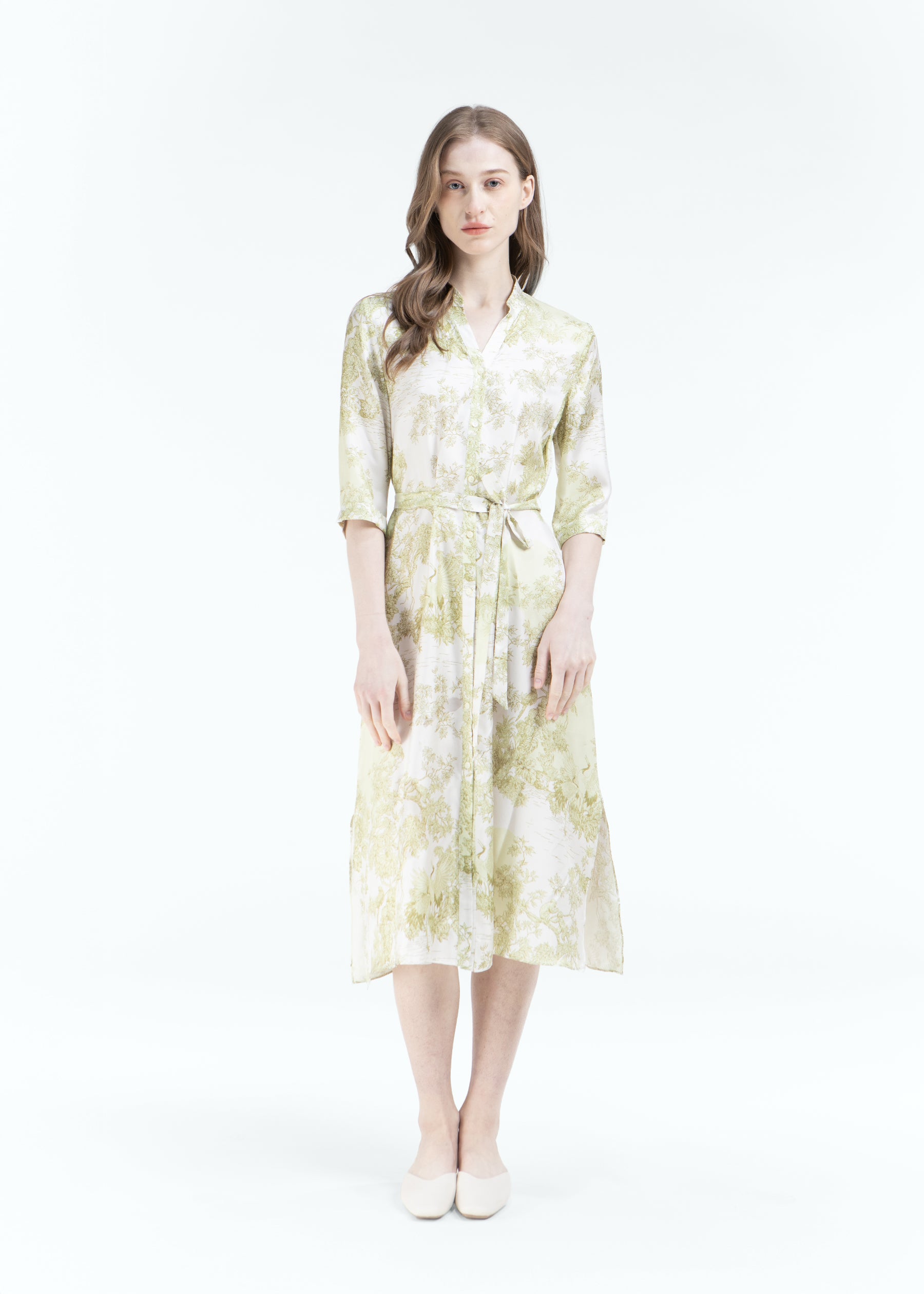 Toile De Jouy Silk Dress