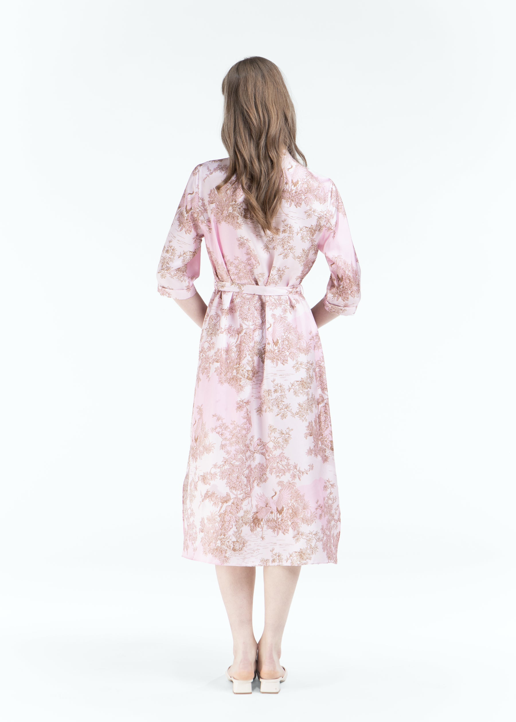 Toile De Jouy Silk Dress