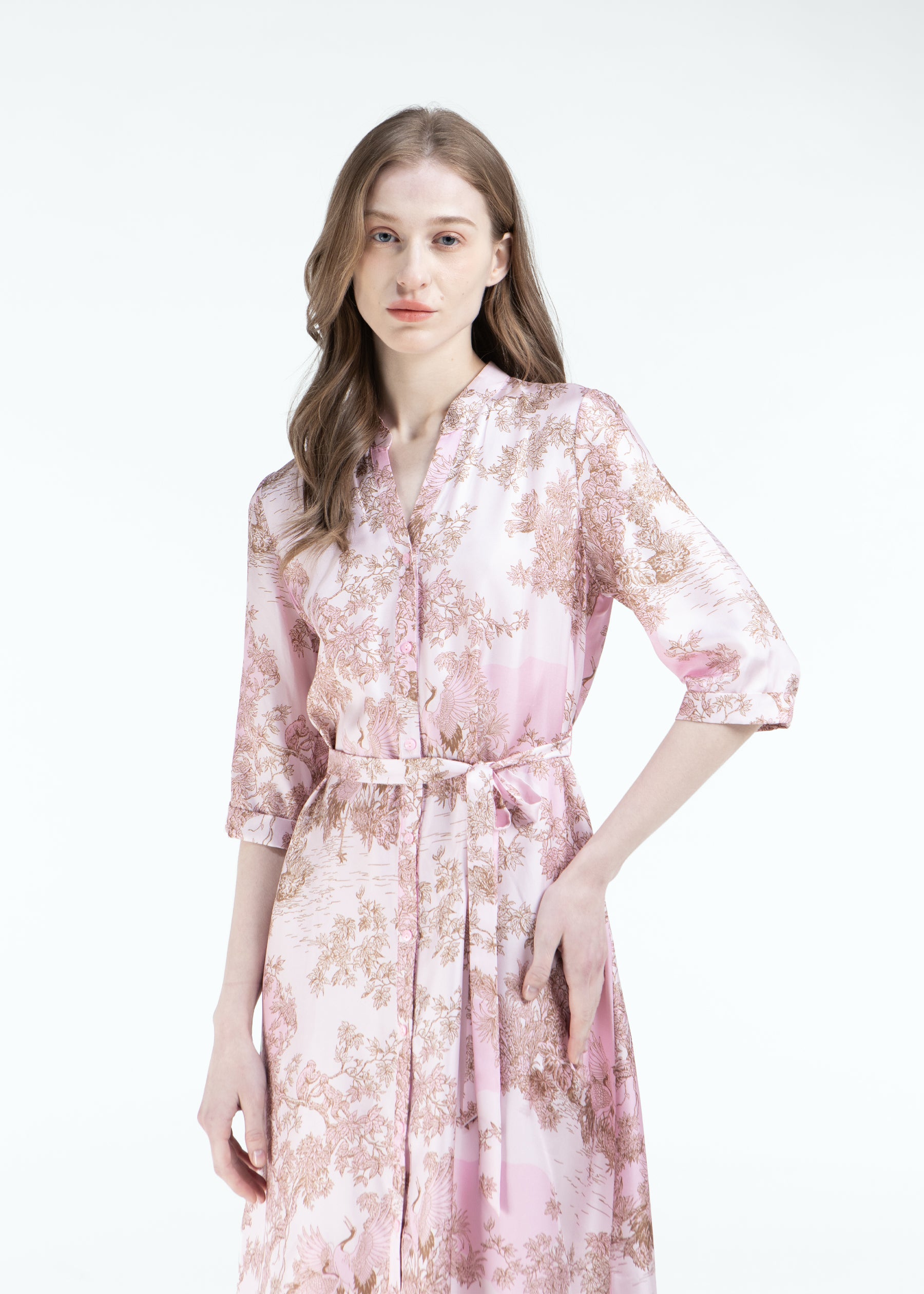 Toile De Jouy Silk Dress