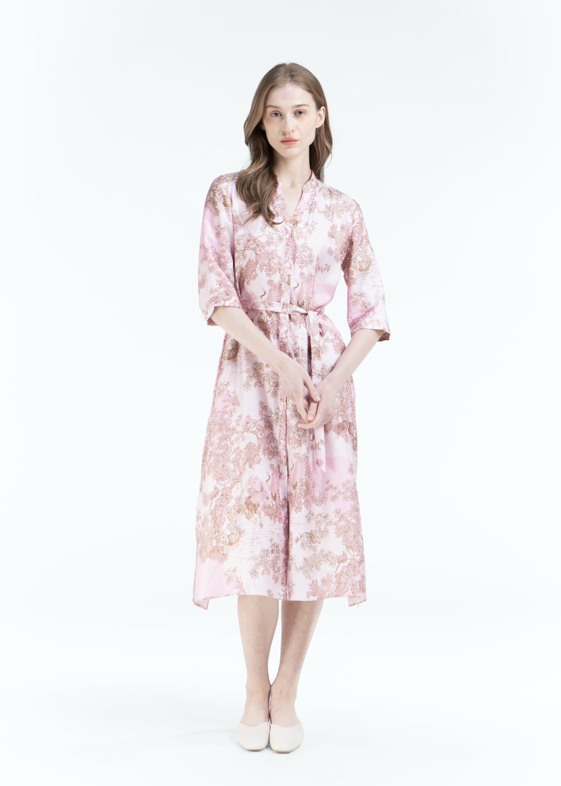 Toile De Jouy Silk Dress