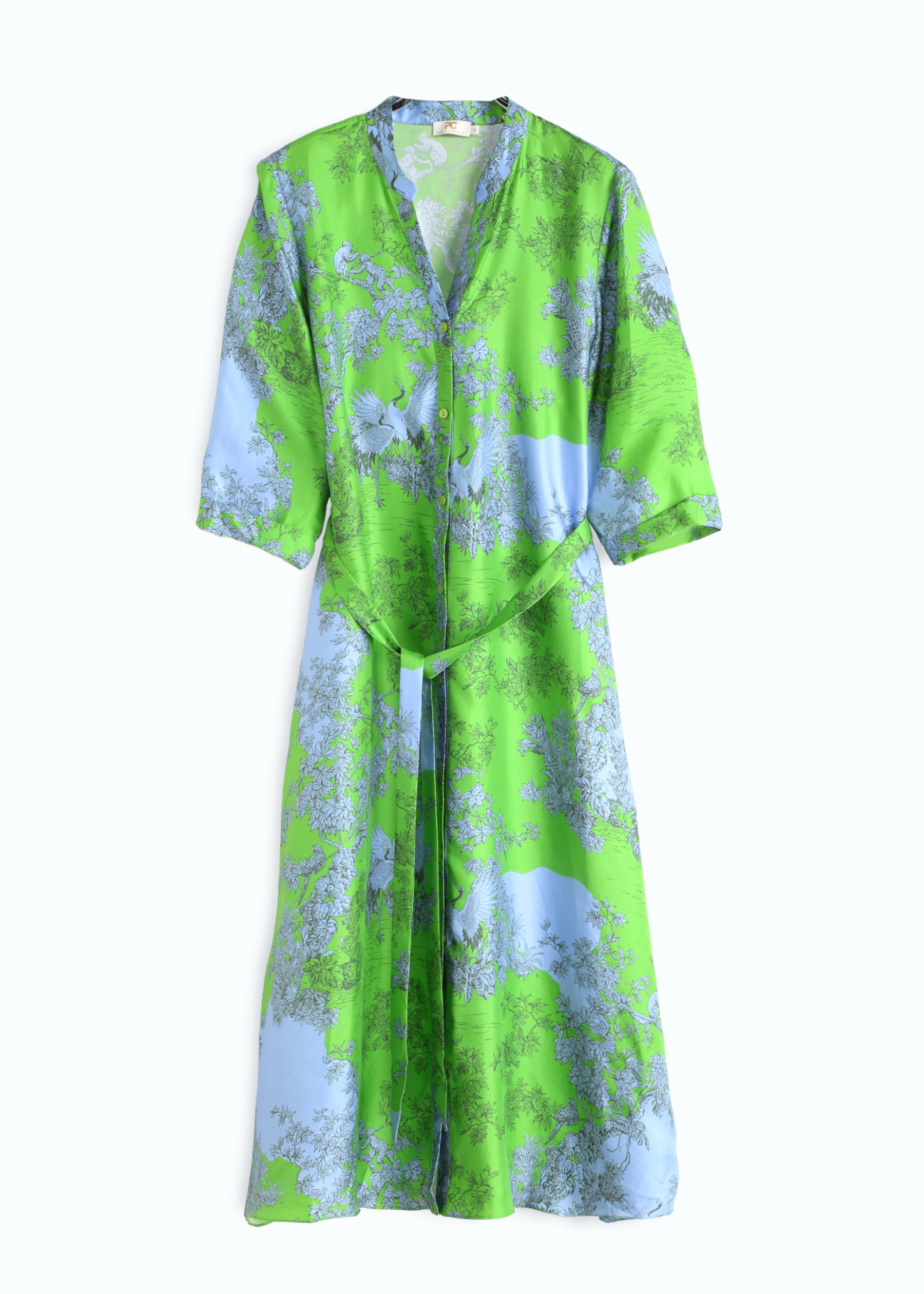 Toile De Jouy Silk Dress