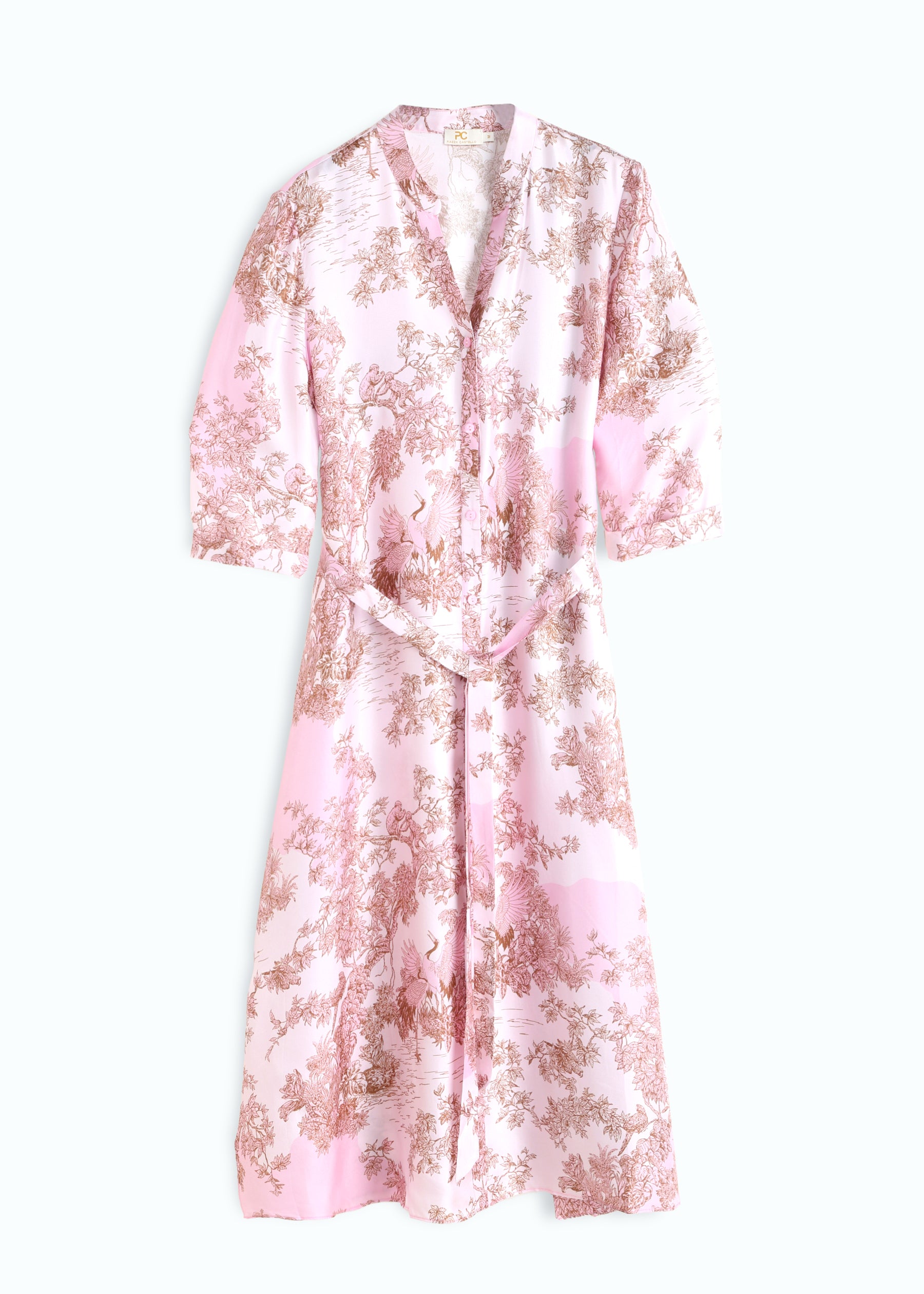 Toile De Jouy Silk Dress