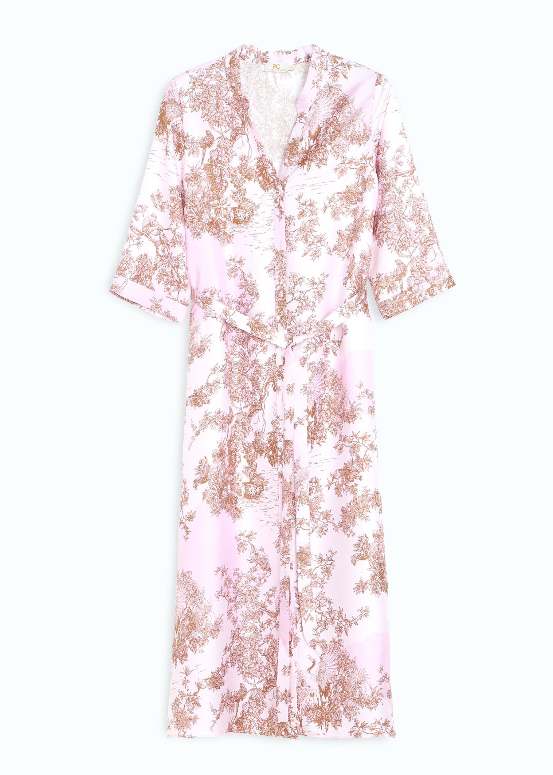 Toile De Jouy Silk Dress