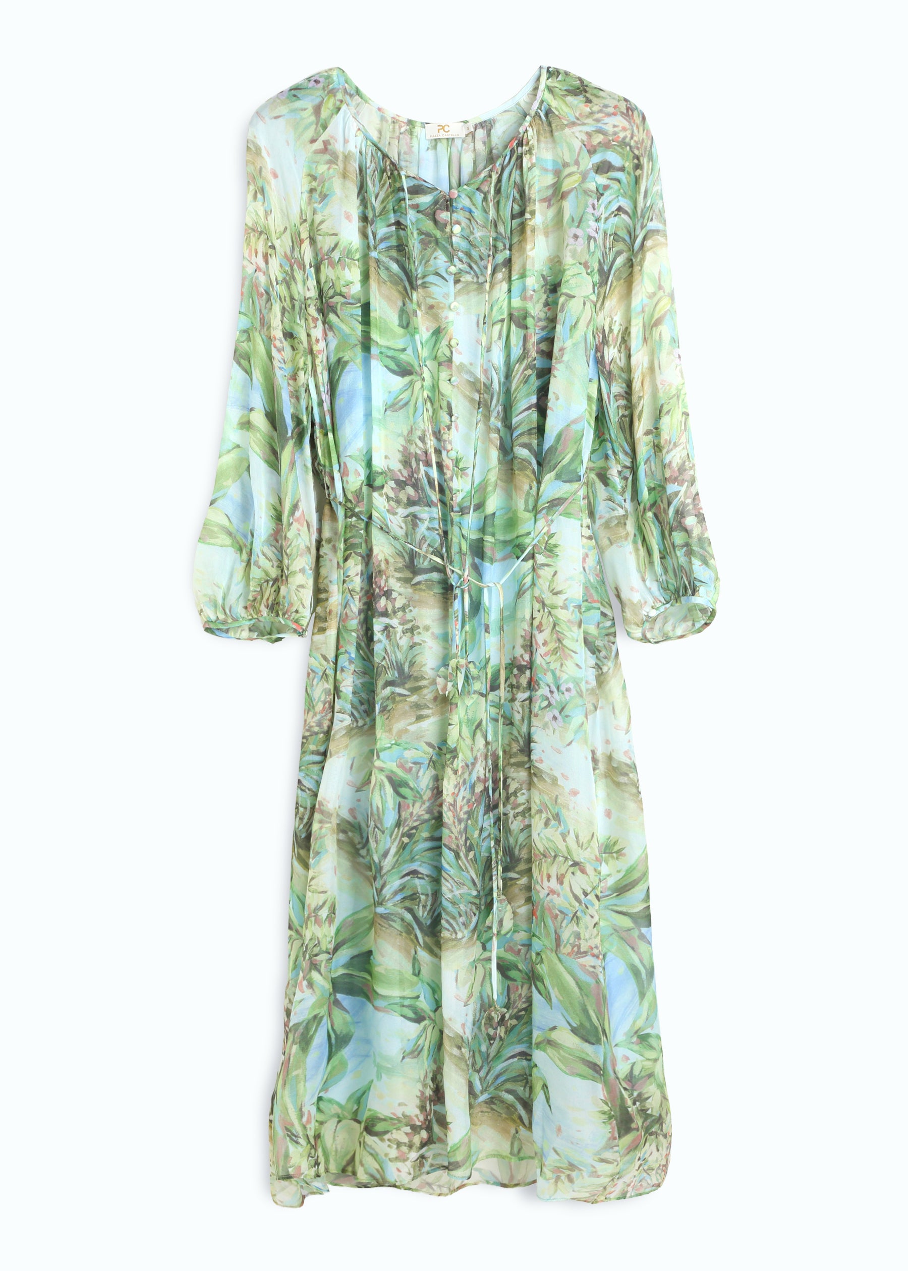 Miraluna Silk Dress with Tie Belt