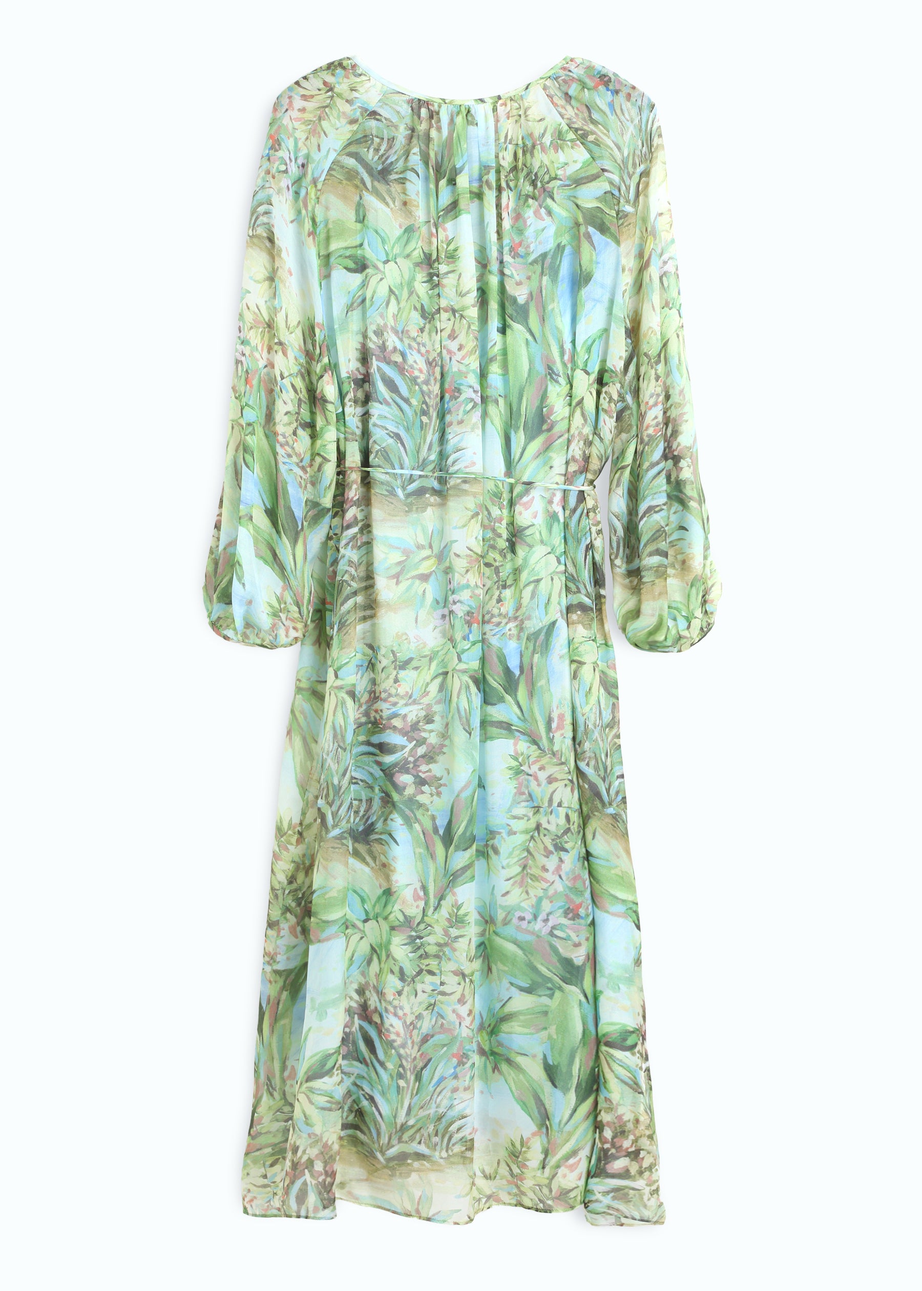 Miraluna Silk Dress with Tie Belt