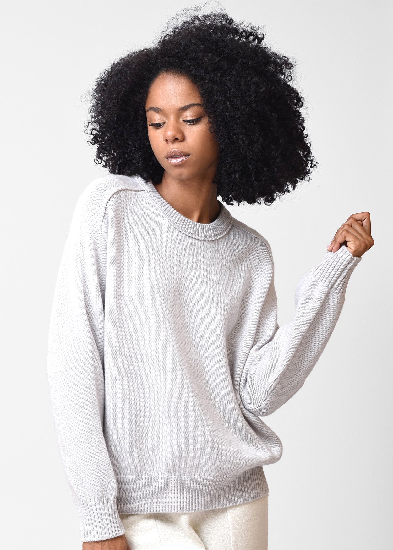 Basic Round Neck Cashmere Jumper