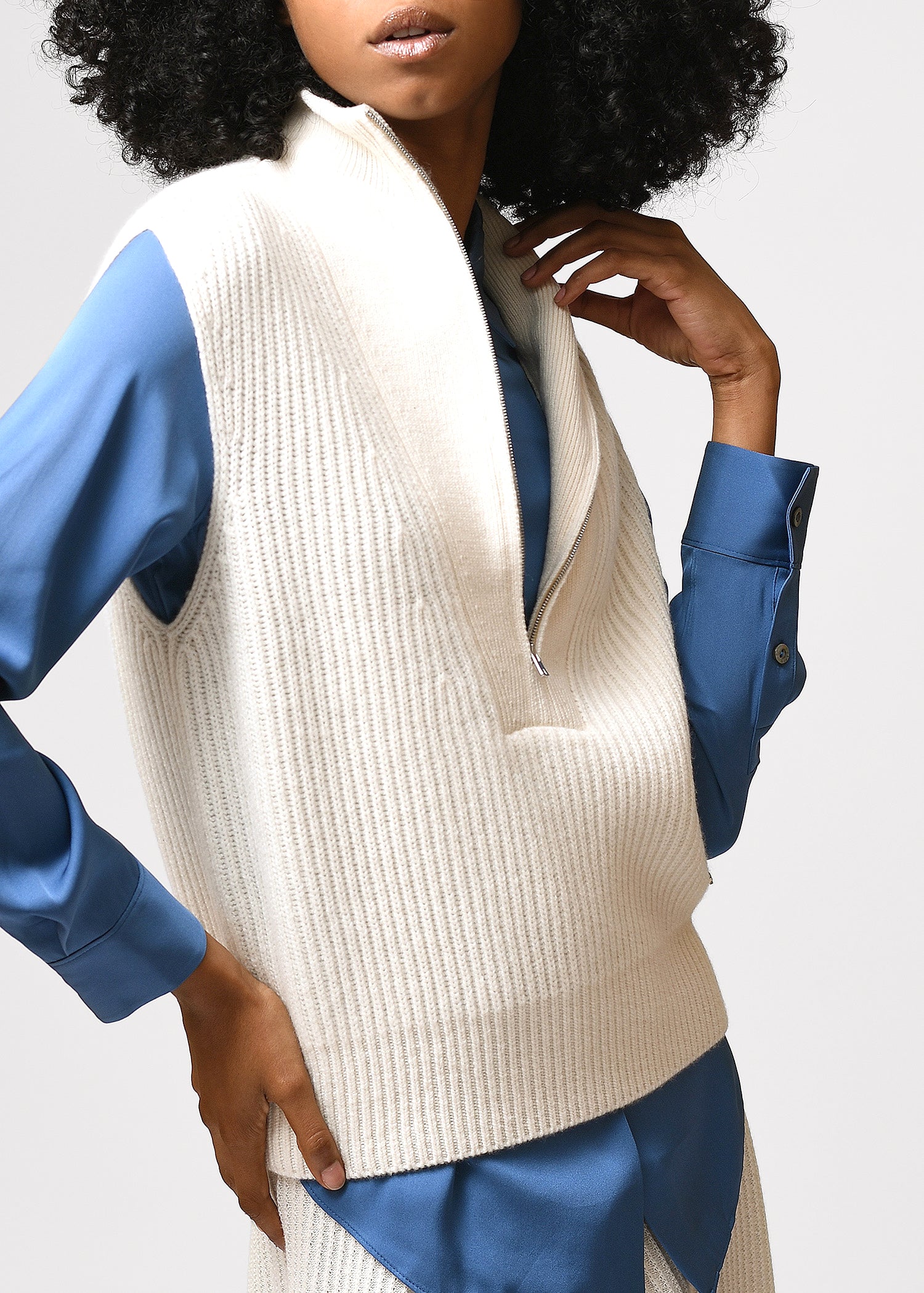 Vittoria Half-Zip Cashmere Vest