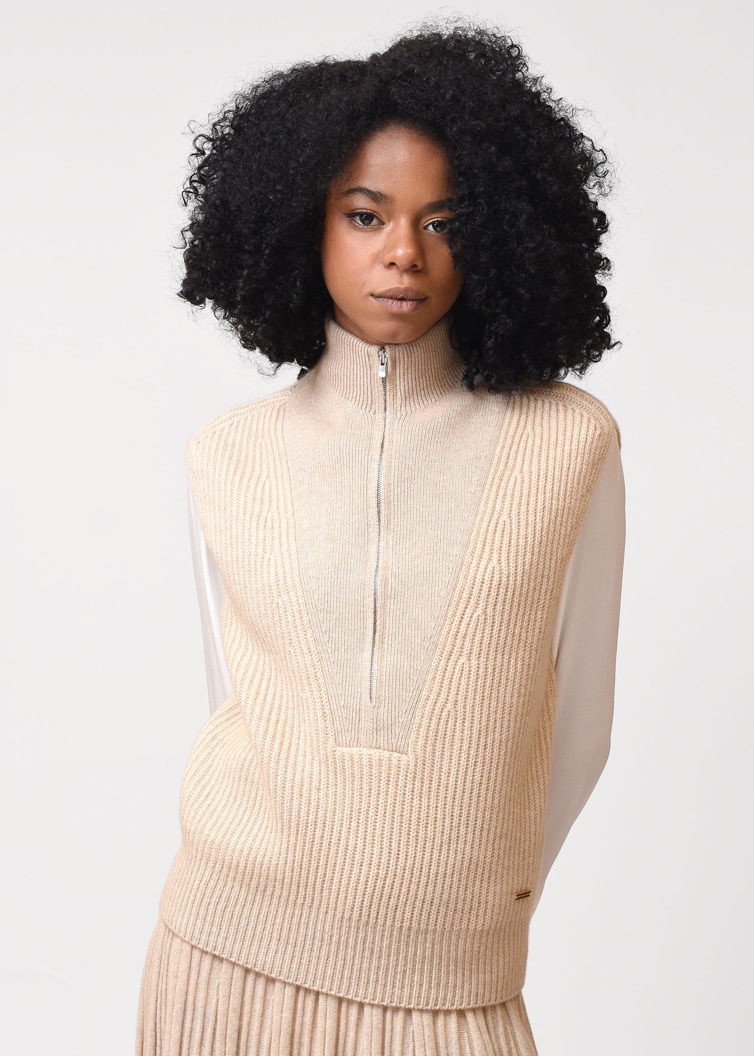 Vittoria Half-Zip Cashmere Vest