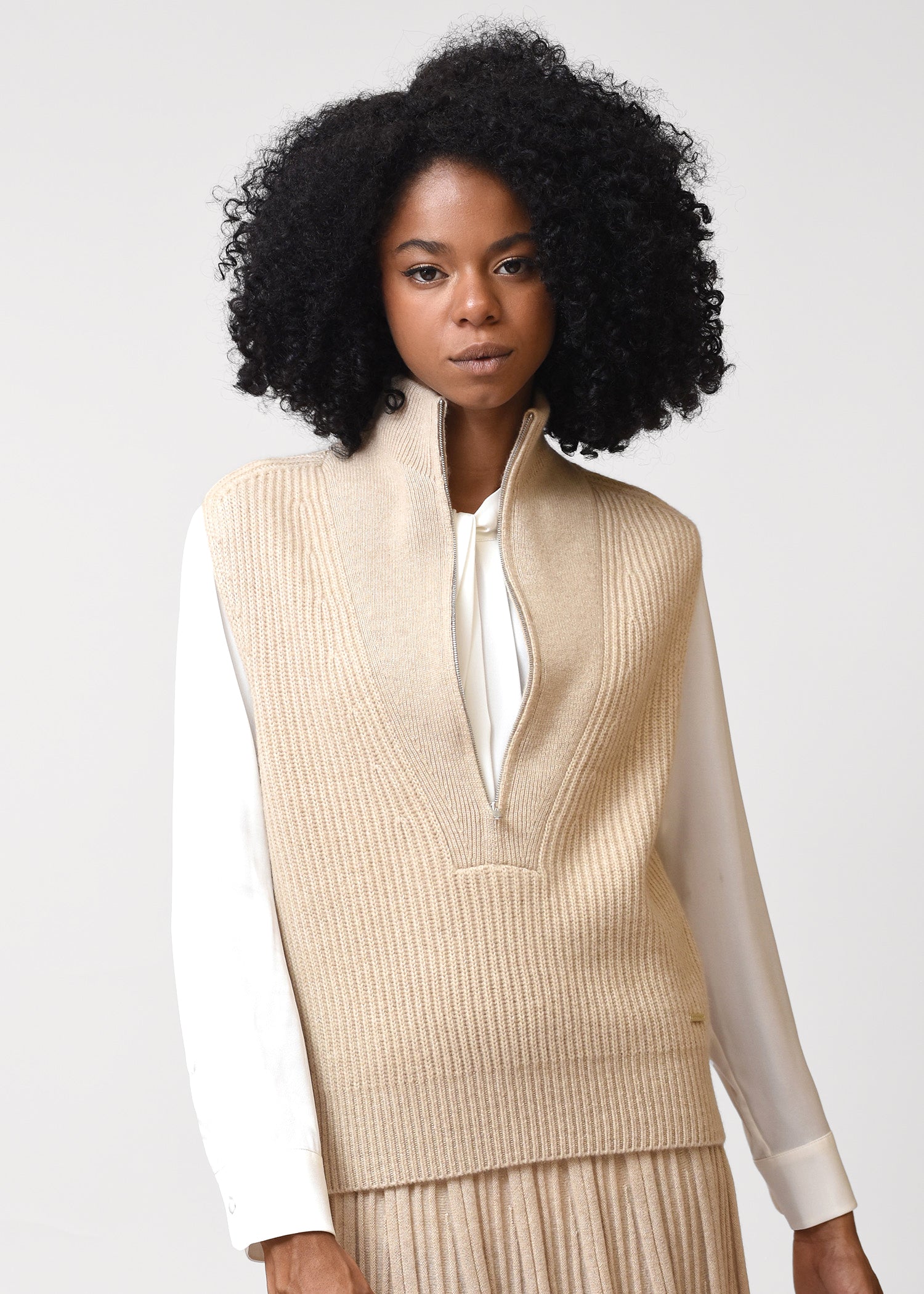 Vittoria Half-Zip Cashmere Vest