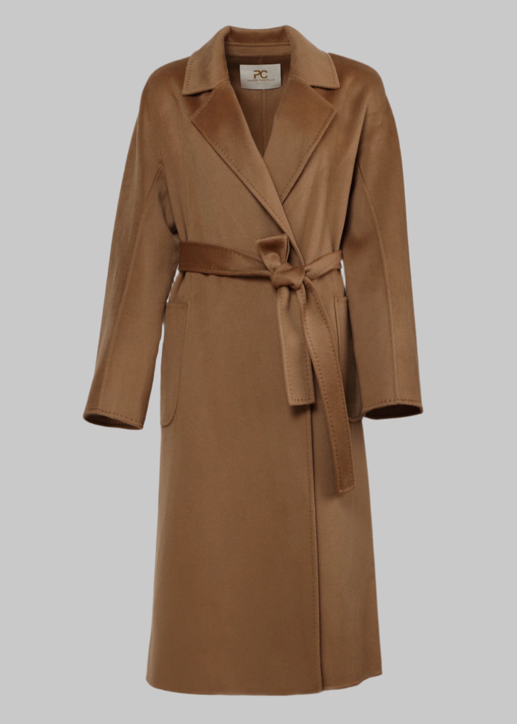 Sabbia Baby Cashmere Long Coat with Belt