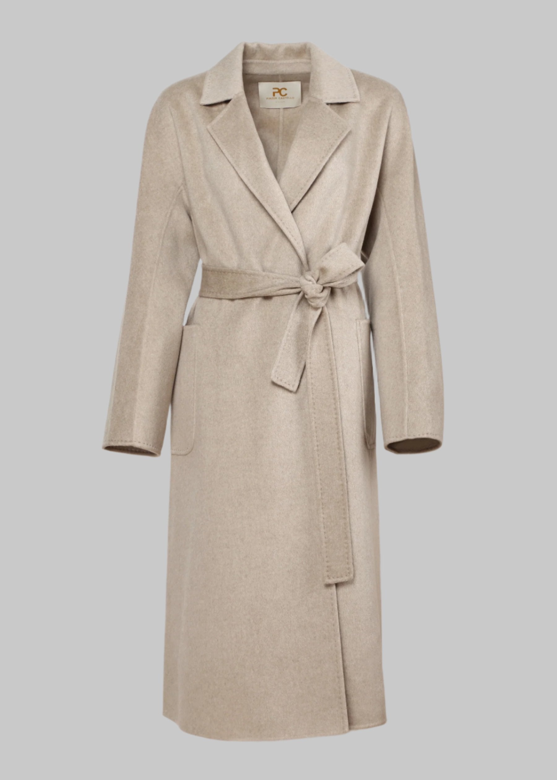 Sabbia Baby Cashmere Long Coat with Belt